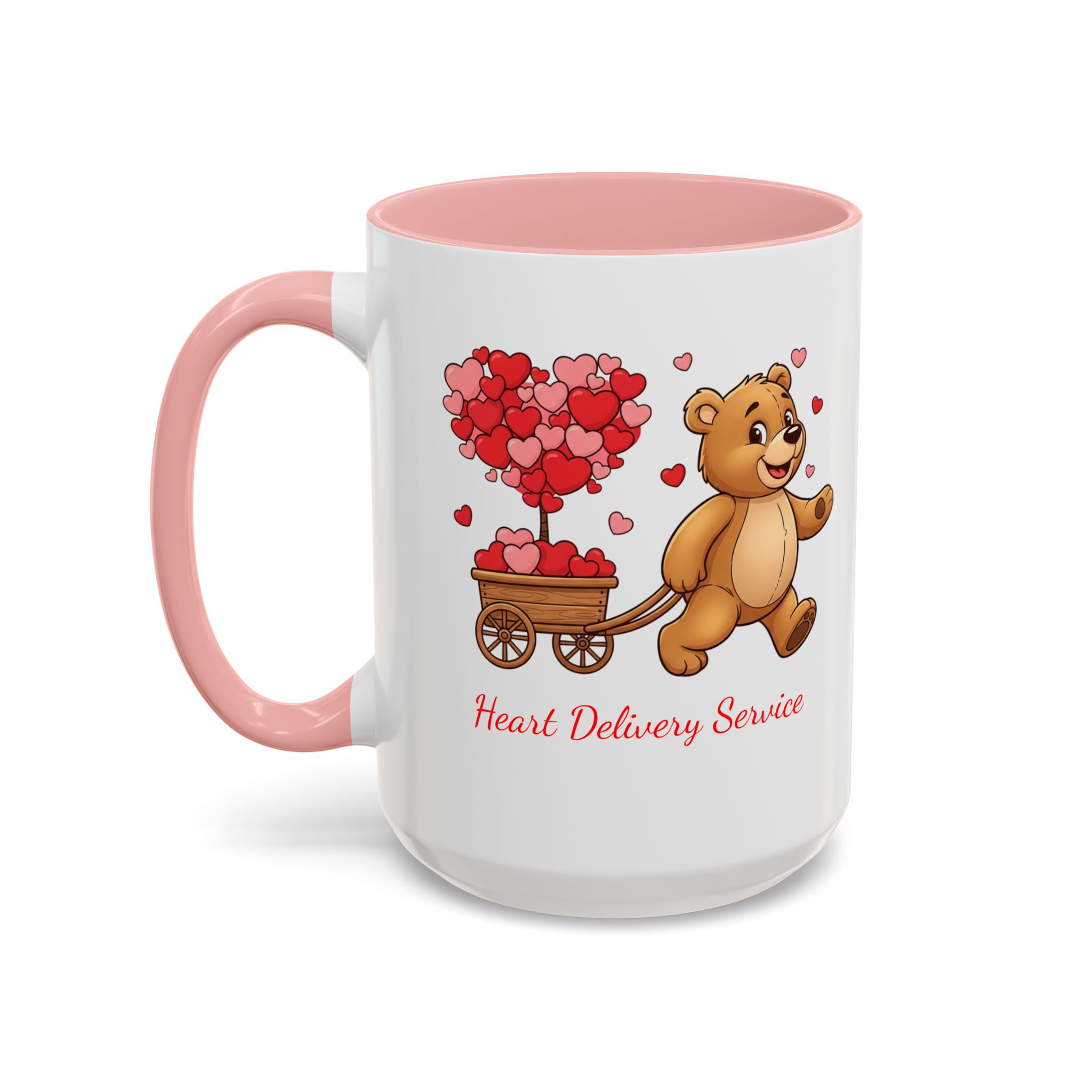 Valentine Teddy & Heart Wagon Accent Coffee Mug - Heart Delivery Service (11/15oz) - Image 22