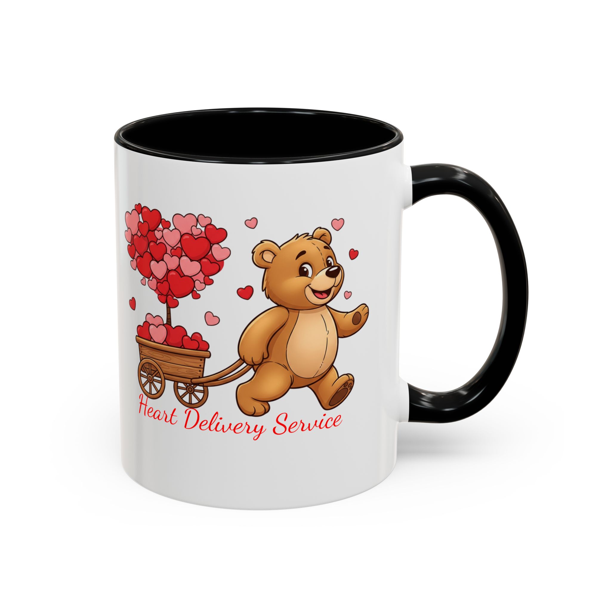 Valentine Teddy & Heart Wagon Accent Coffee Mug - Heart Delivery Service (11/15oz) - Image 6