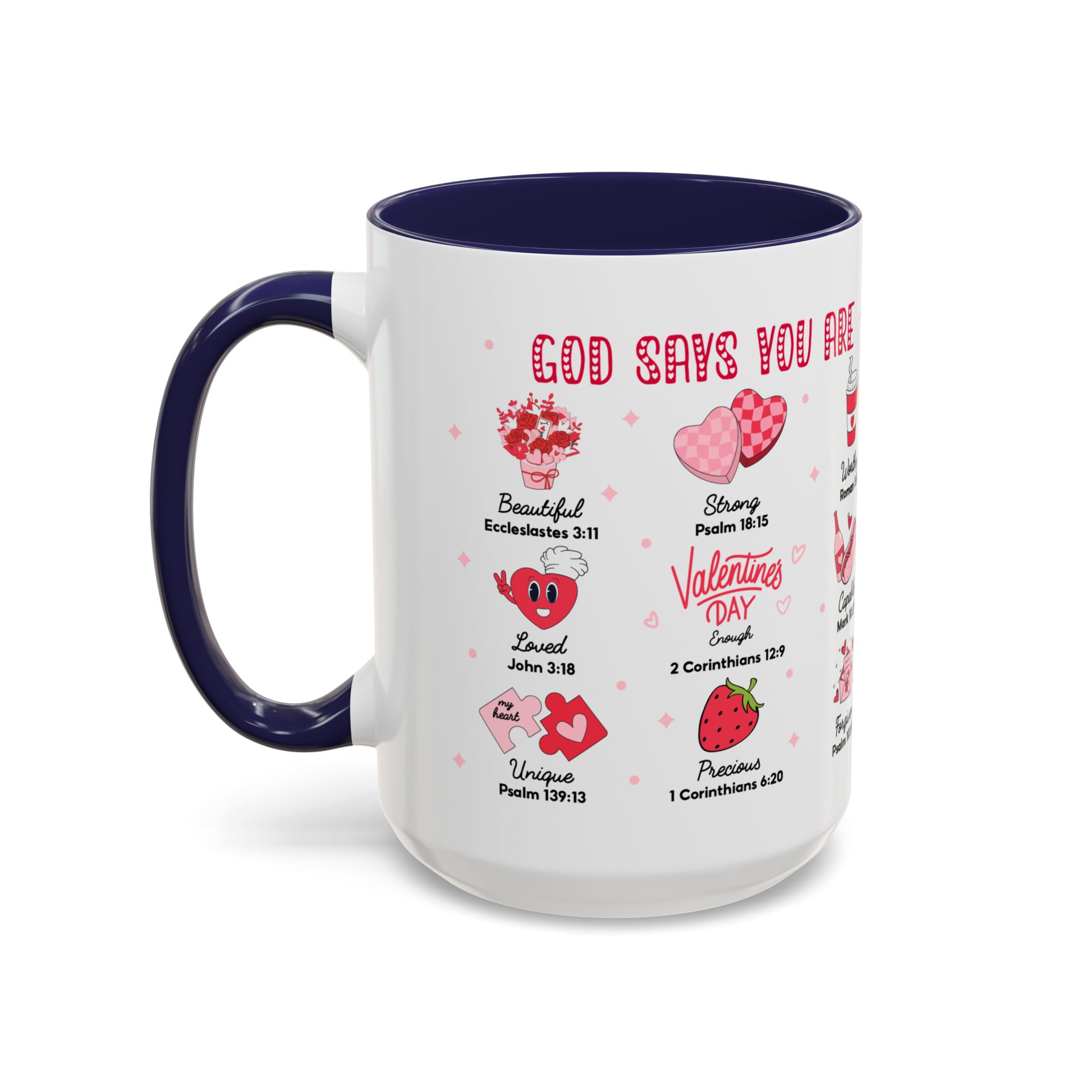 Valentine’s Faith Coffee Mug — "God Says You Are" Inspirational Scripture Accent Mug - Image 24