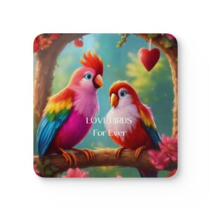 Corkwood Love Bird Coaster Set