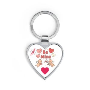 Heart Keychain — Cute "Be Mine" Valentine Cupid Design