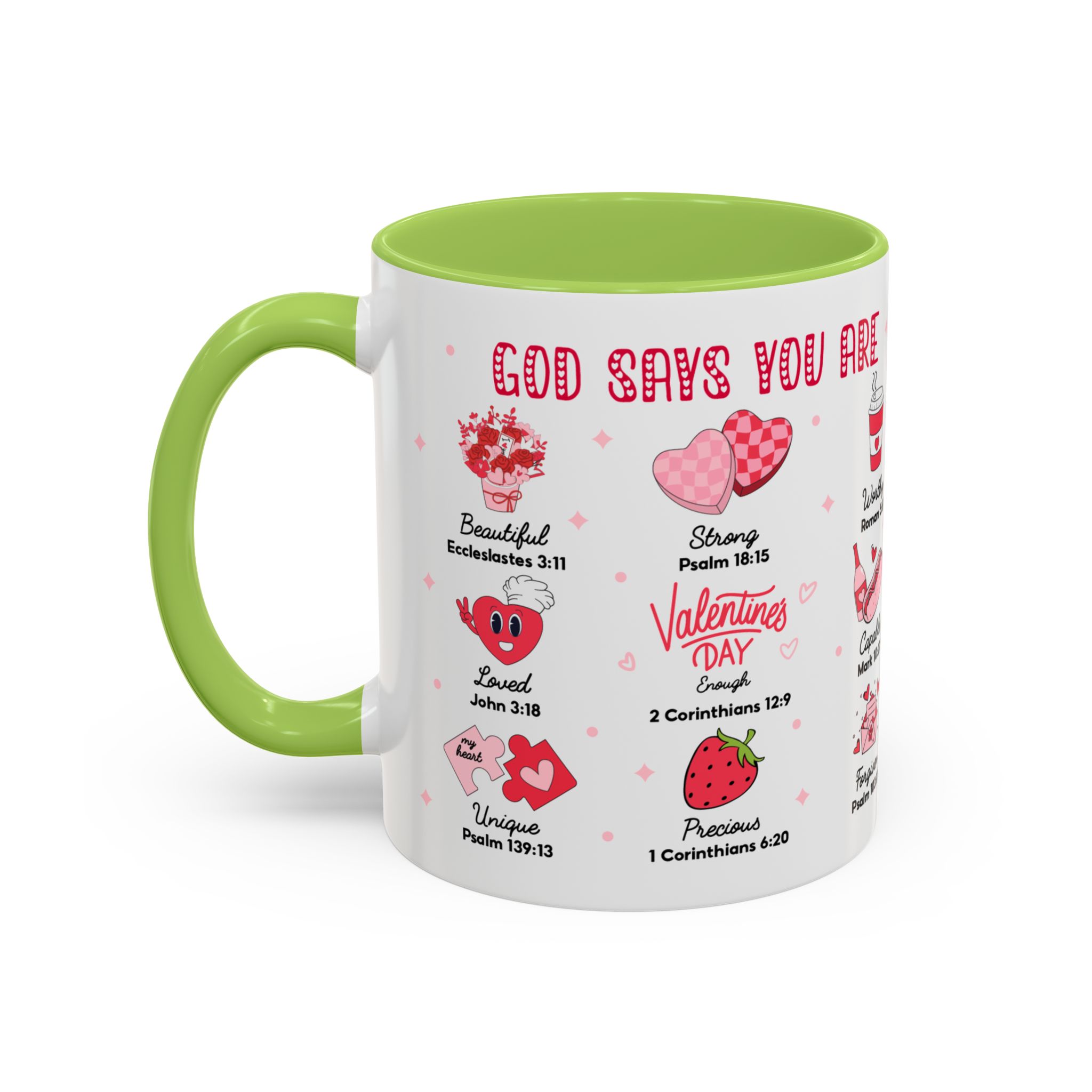 Valentine’s Faith Coffee Mug — "God Says You Are" Inspirational Scripture Accent Mug - Image 39
