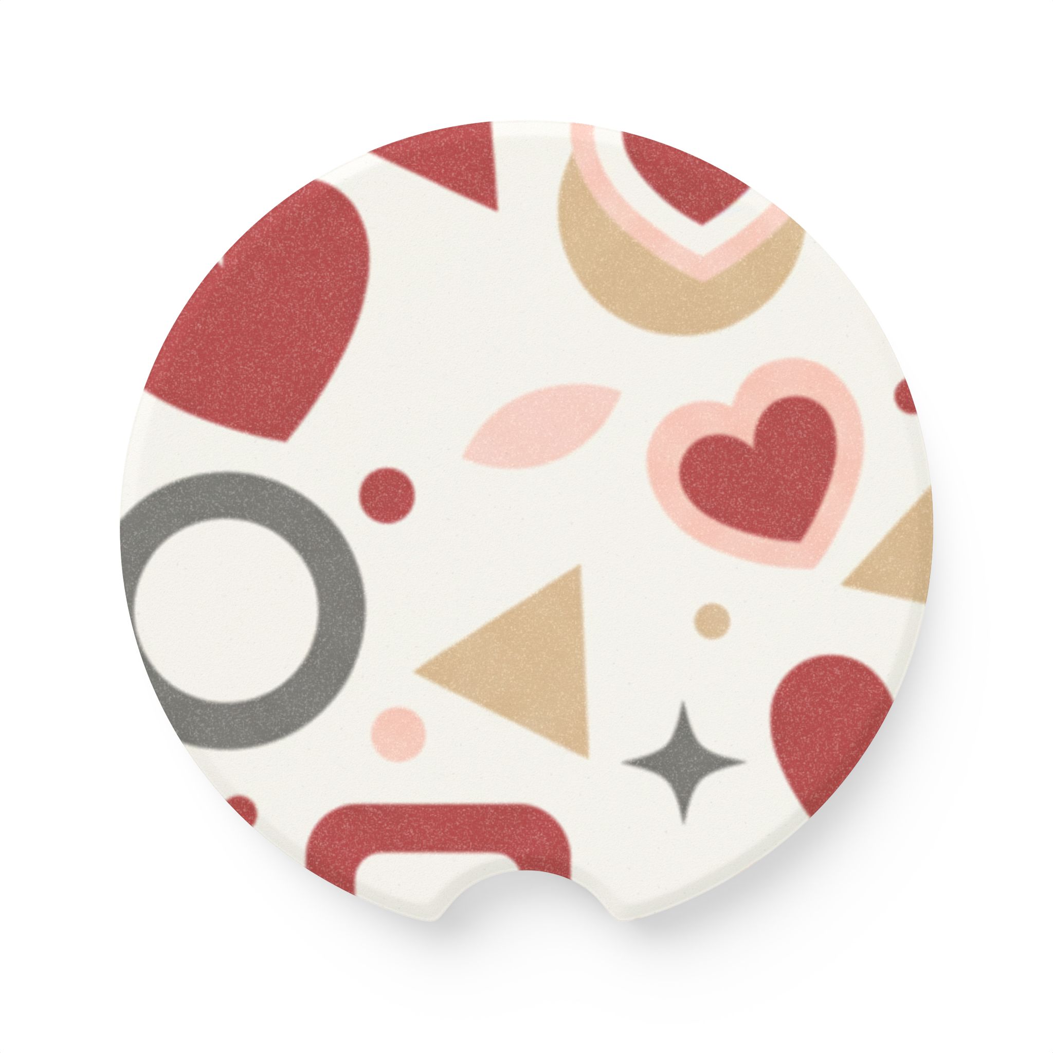 Retro Hearts Pattern Soapstone Car Coaster | Round Trinket Cup Holder - Image 5