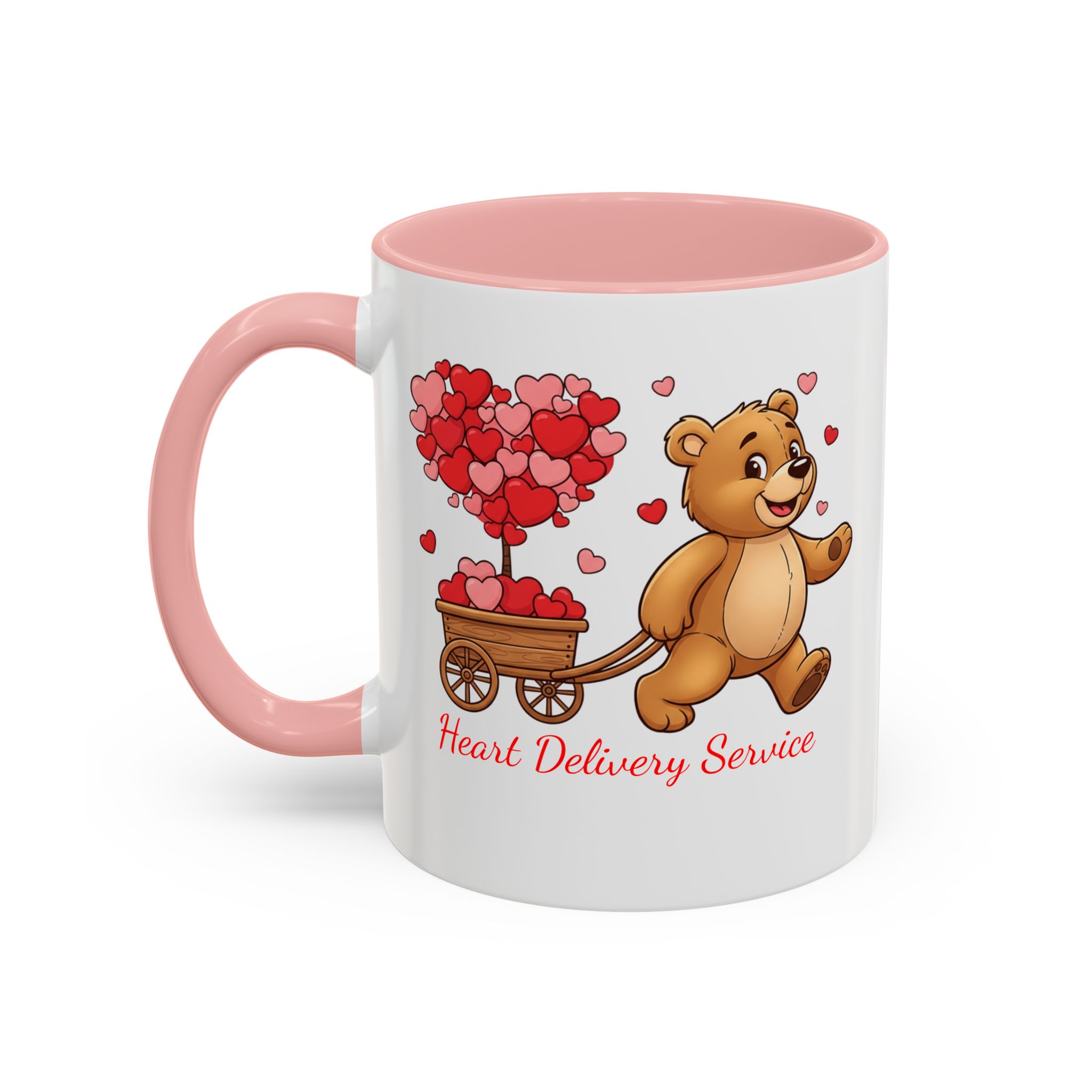 Valentine Teddy & Heart Wagon Accent Coffee Mug - Heart Delivery Service (11/15oz) - Image 14
