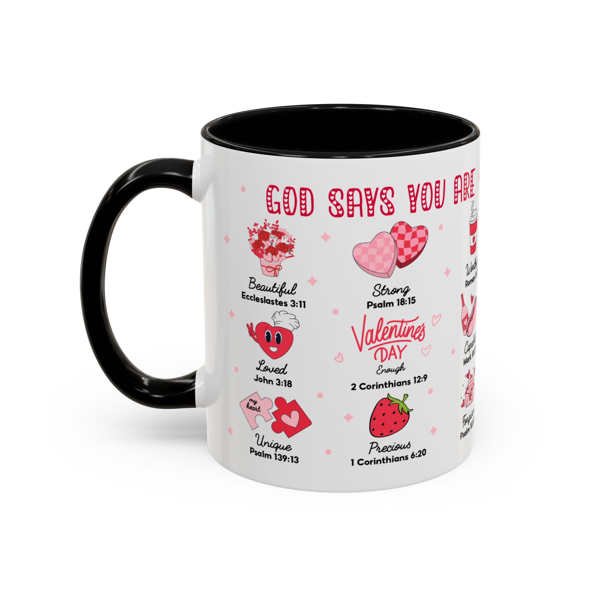 Valentine’s Faith Coffee Mug — "God Says You Are" Inspirational Scripture Accent Mug - Image 6