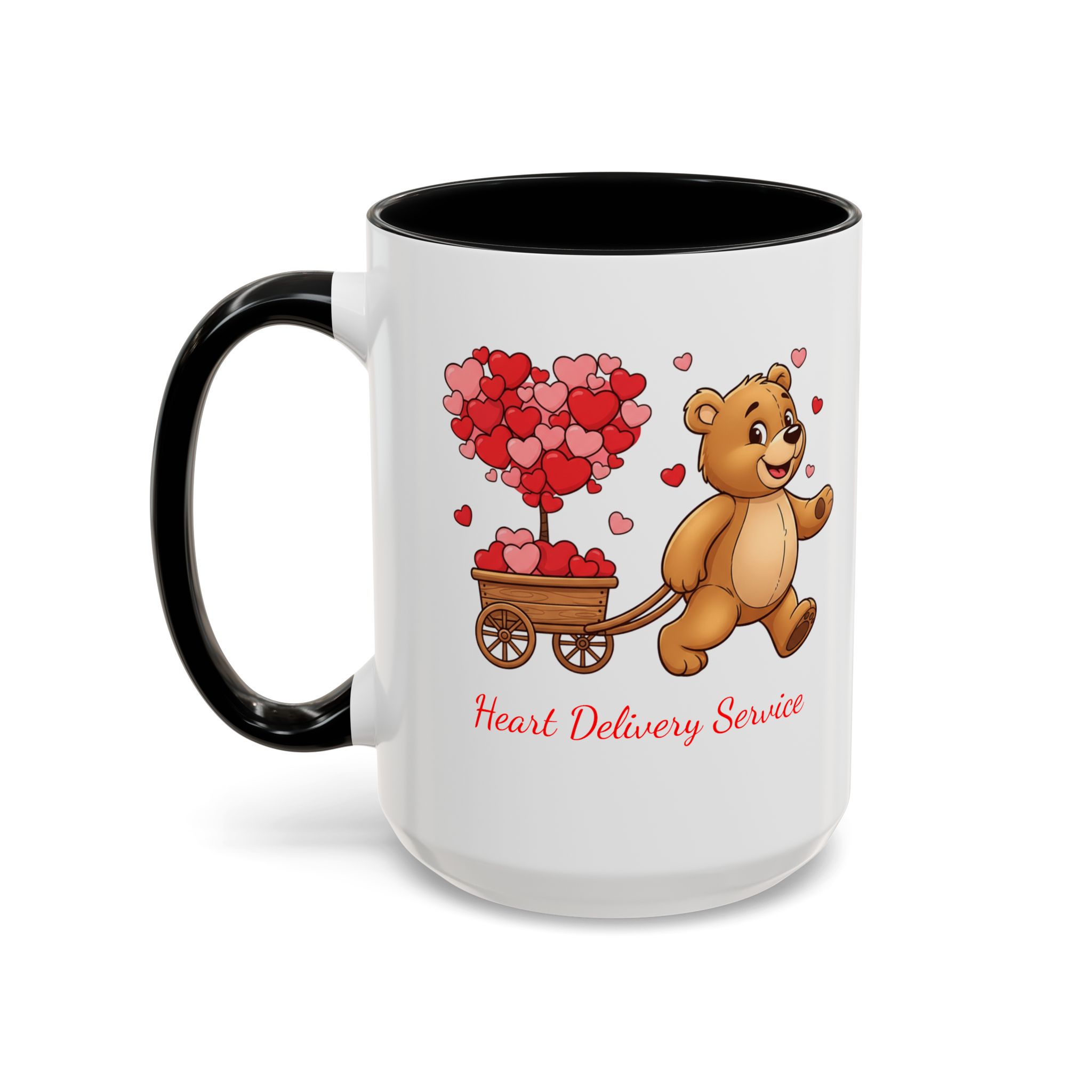 Valentine Teddy & Heart Wagon Accent Coffee Mug - Heart Delivery Service (11/15oz) - Image 18