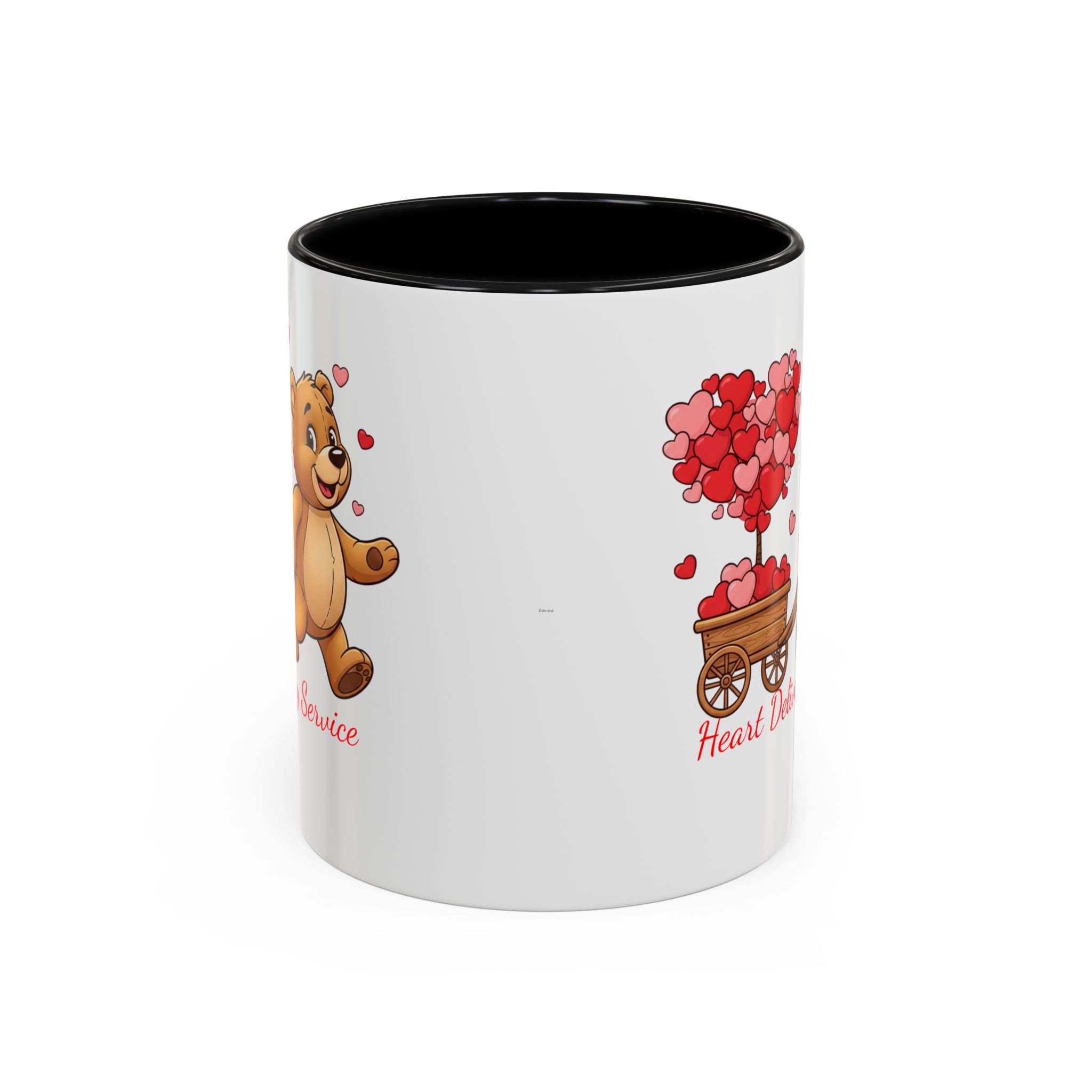 Valentine Teddy & Heart Wagon Accent Coffee Mug - Heart Delivery Service (11/15oz) - Image 5