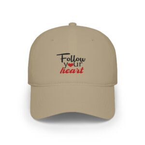 Follow Your Heart cap | Embroidered Script Heart Design