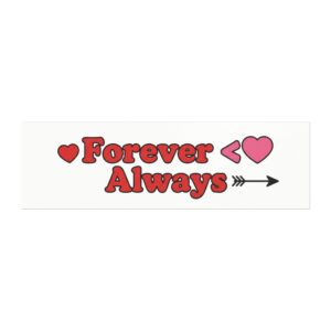 Forever Always car magnet | Love hearts arrow bumper sticker style