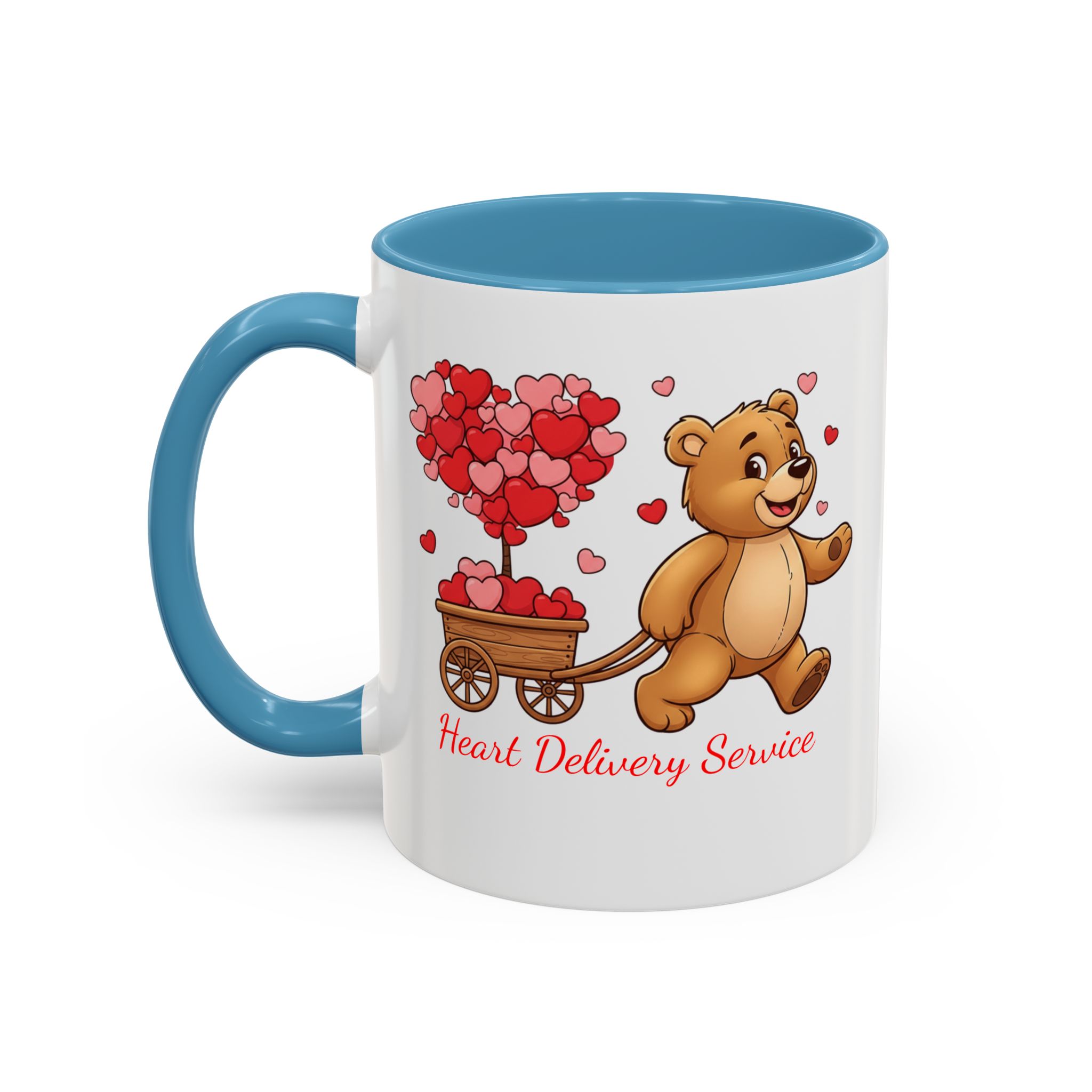 Valentine Teddy & Heart Wagon Accent Coffee Mug - Heart Delivery Service (11/15oz) - Image 29