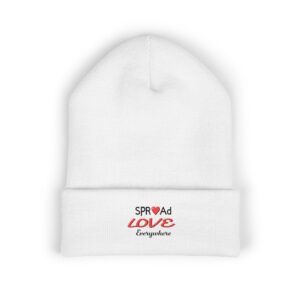 Spread Love Everywhere beanie | Embroidered Cuffed Beanie