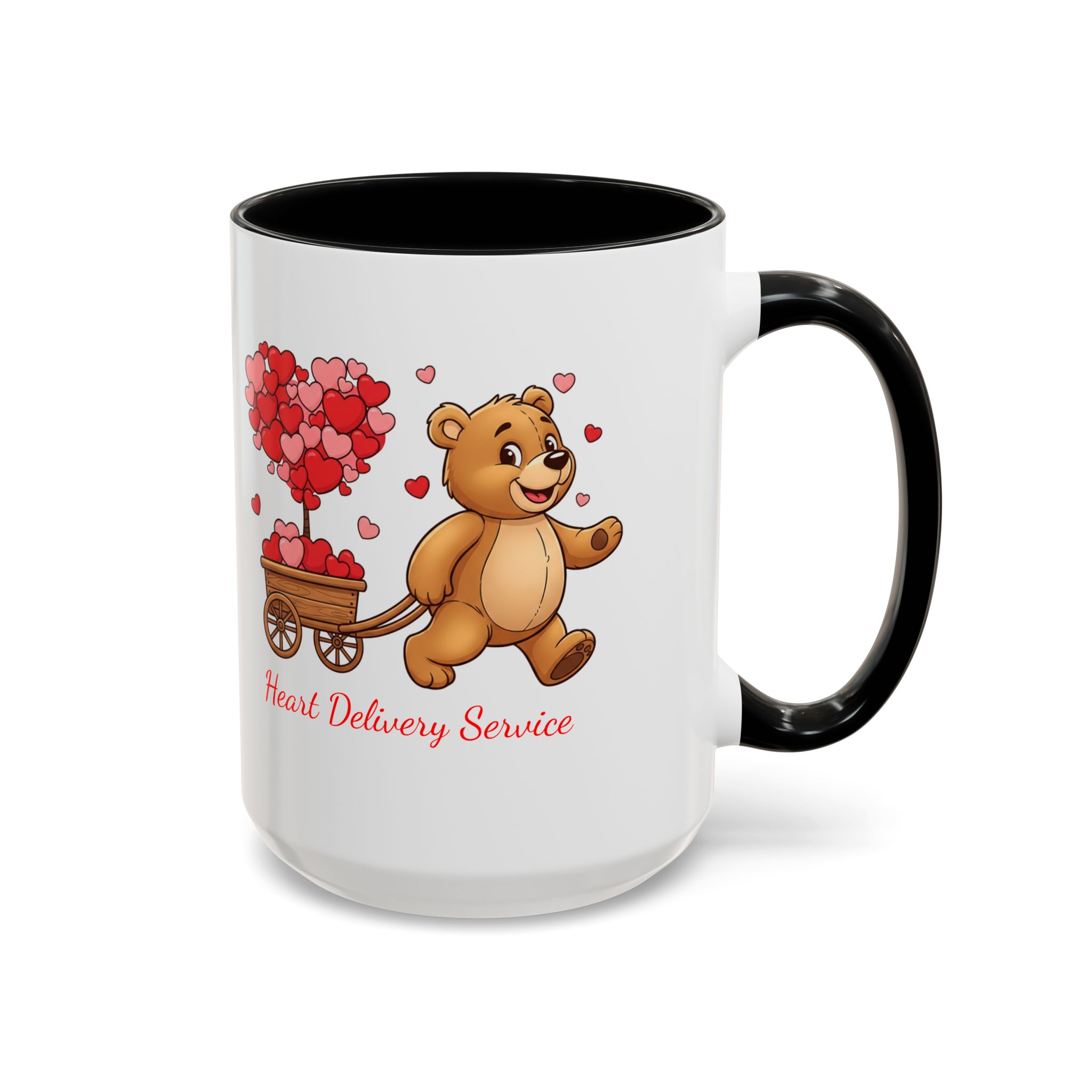 Valentine Teddy & Heart Wagon Accent Coffee Mug - Heart Delivery Service (11/15oz) - Image 17