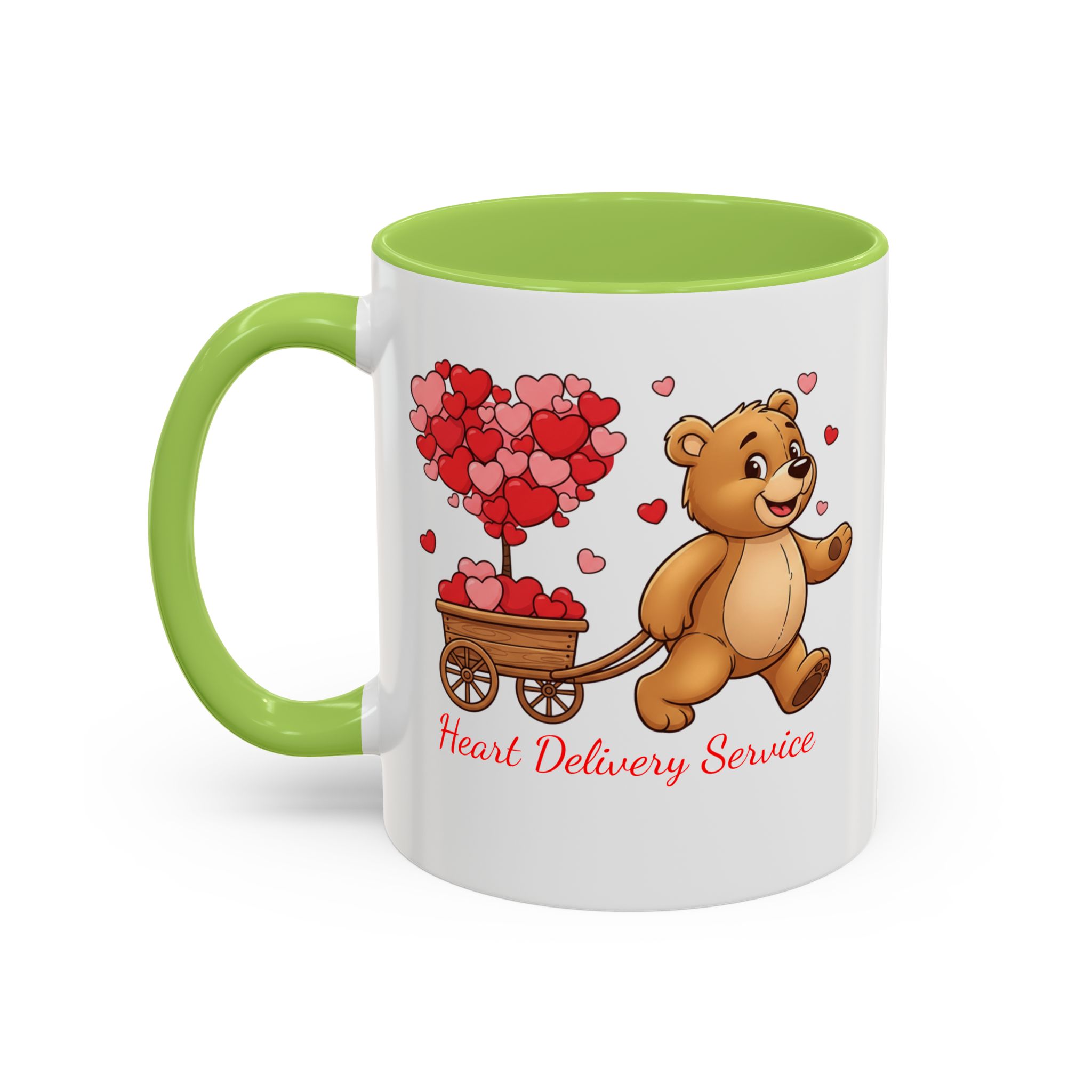 Valentine Teddy & Heart Wagon Accent Coffee Mug - Heart Delivery Service (11/15oz) - Image 38