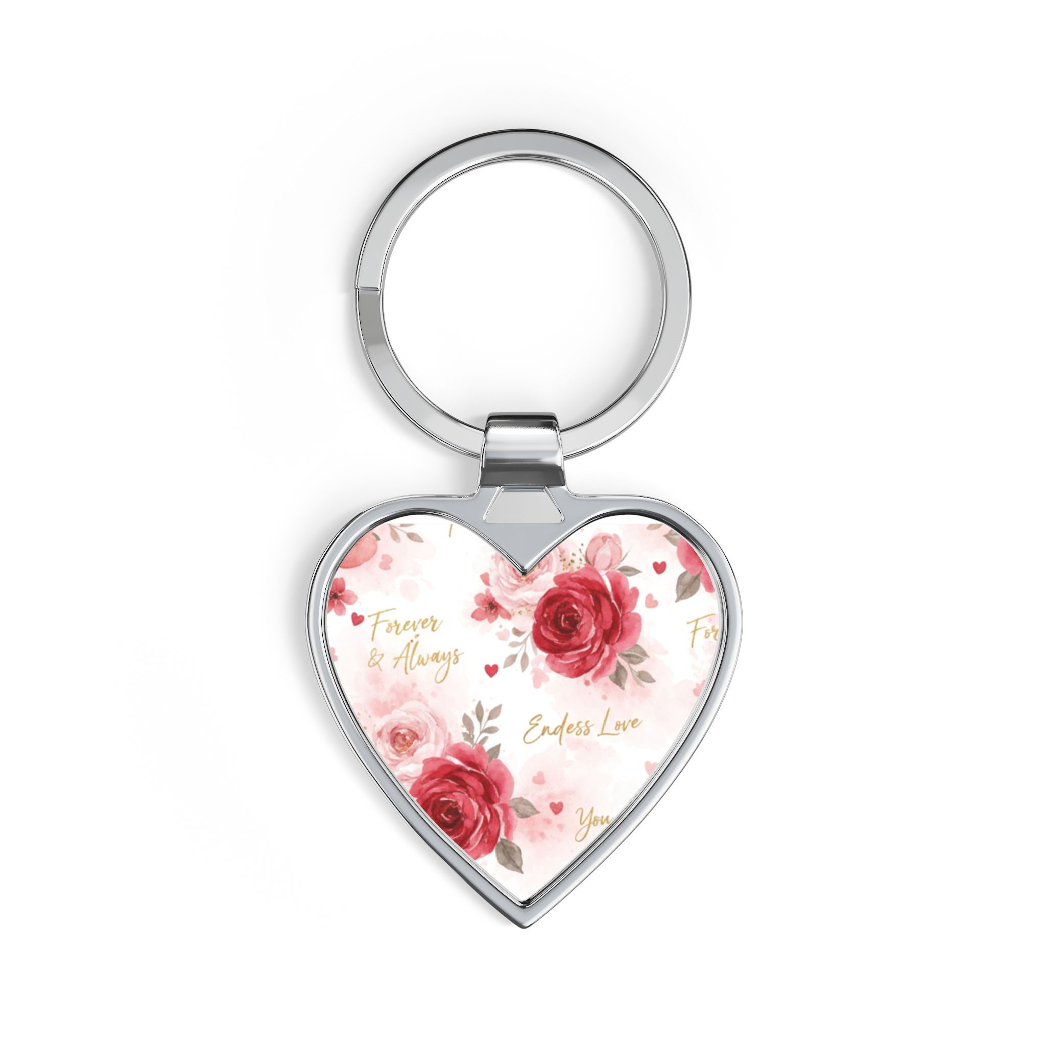 Romantic Rose Heart Keychain — Floral 'Endless Love' Gift for Valentine’s Day & Anniversaries