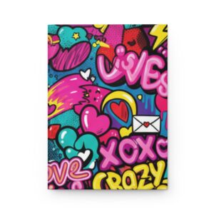 Colorful Graffiti Hardcover Journal — "Love Wins" Patterned Matte Notebook