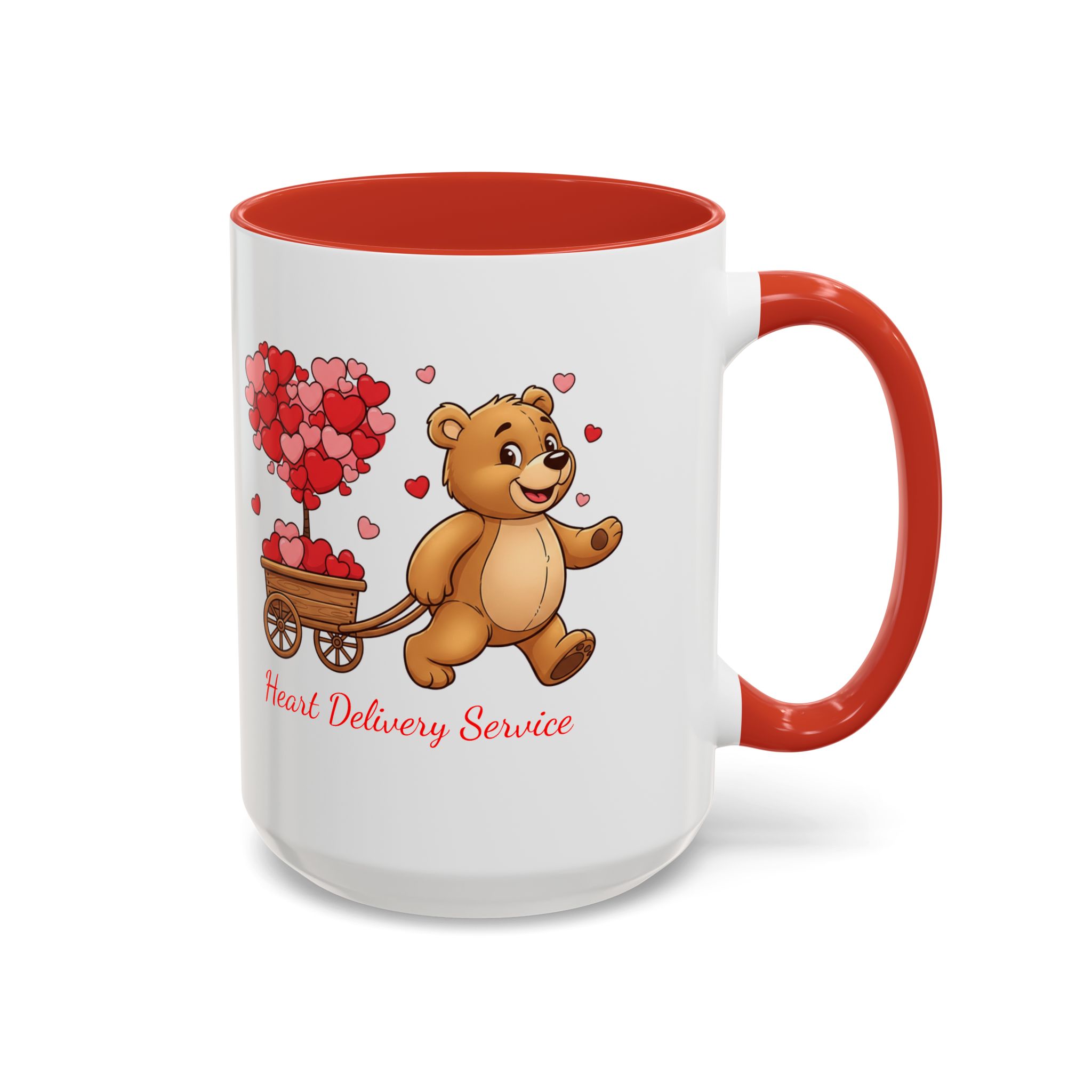 Valentine Teddy & Heart Wagon Accent Coffee Mug - Heart Delivery Service (11/15oz) - Image 25
