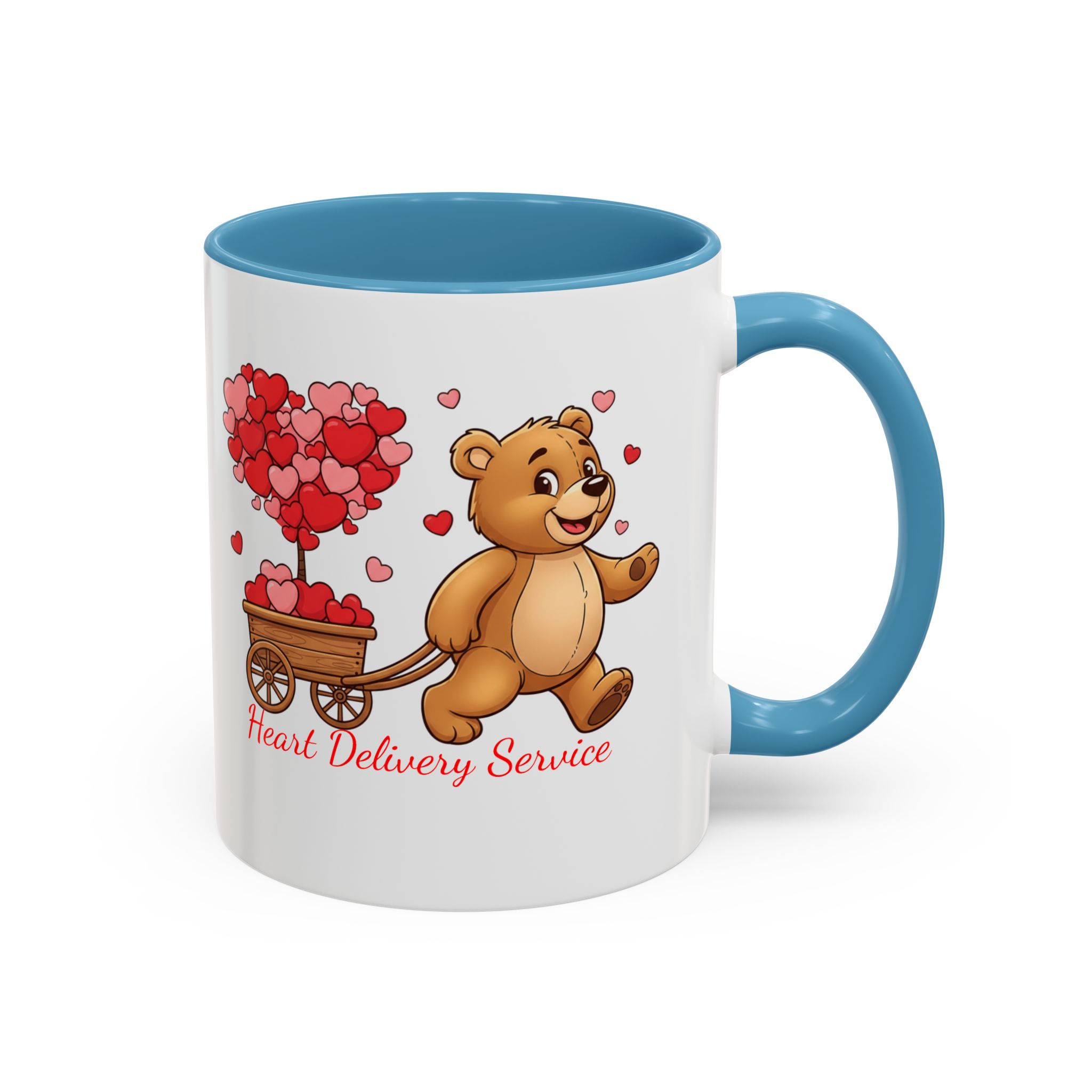 Valentine Teddy & Heart Wagon Accent Coffee Mug - Heart Delivery Service (11/15oz) - Image 28