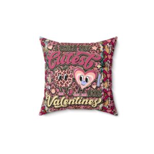 Valentine Leopard Heart Pillow – "Cutest Little Valentines" Decorative Throw Pillow