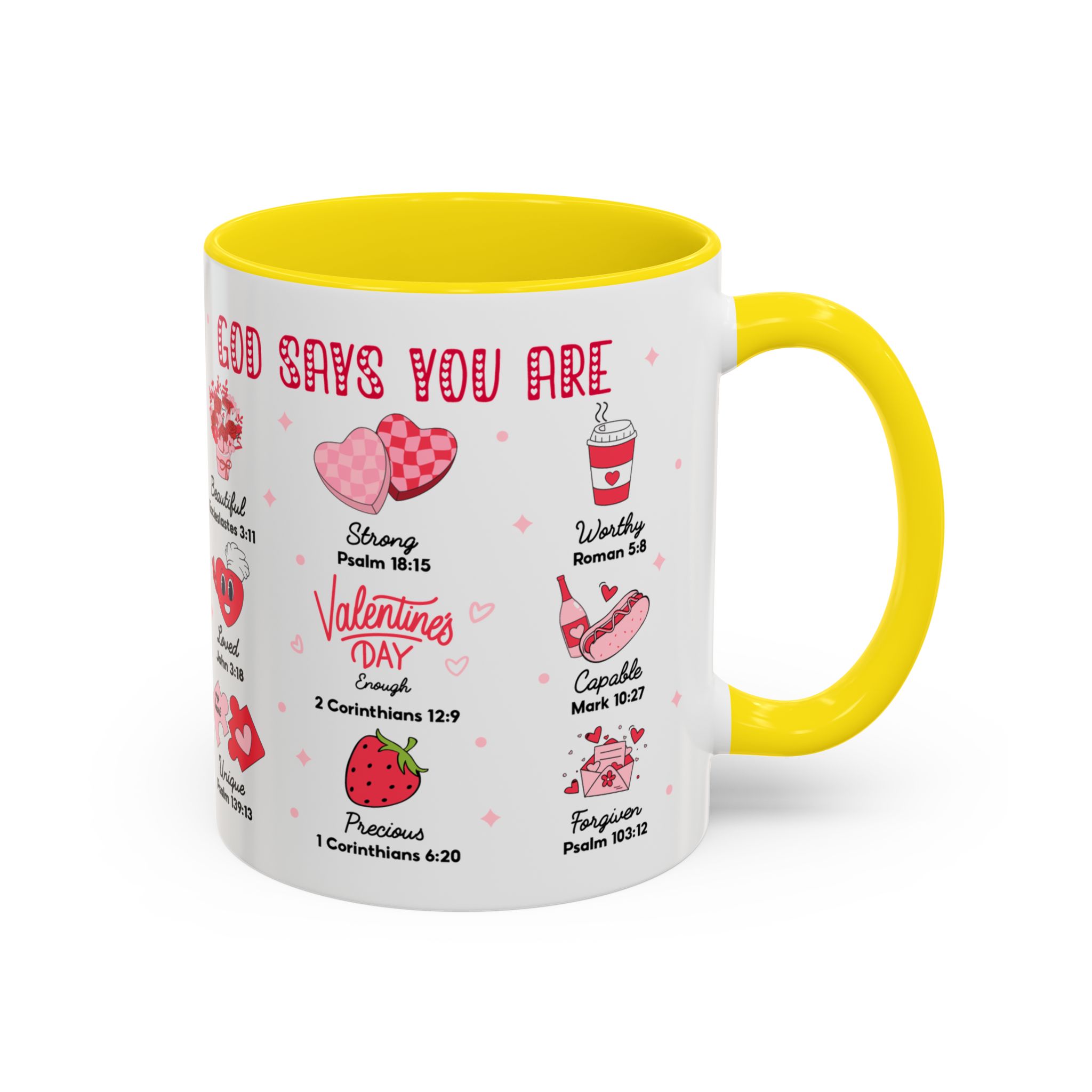 Valentine’s Faith Coffee Mug — "God Says You Are" Inspirational Scripture Accent Mug - Image 35