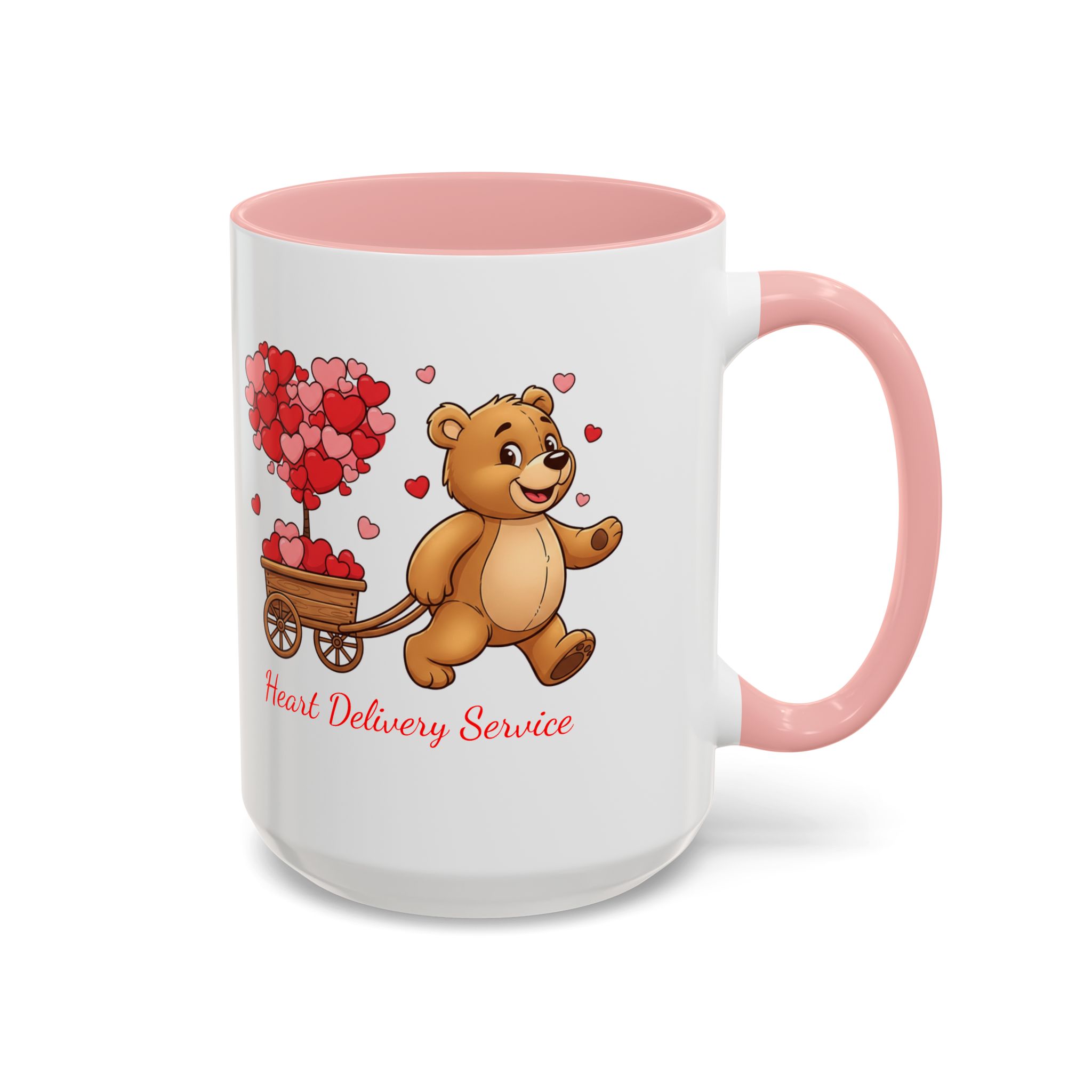 Valentine Teddy & Heart Wagon Accent Coffee Mug - Heart Delivery Service (11/15oz) - Image 21