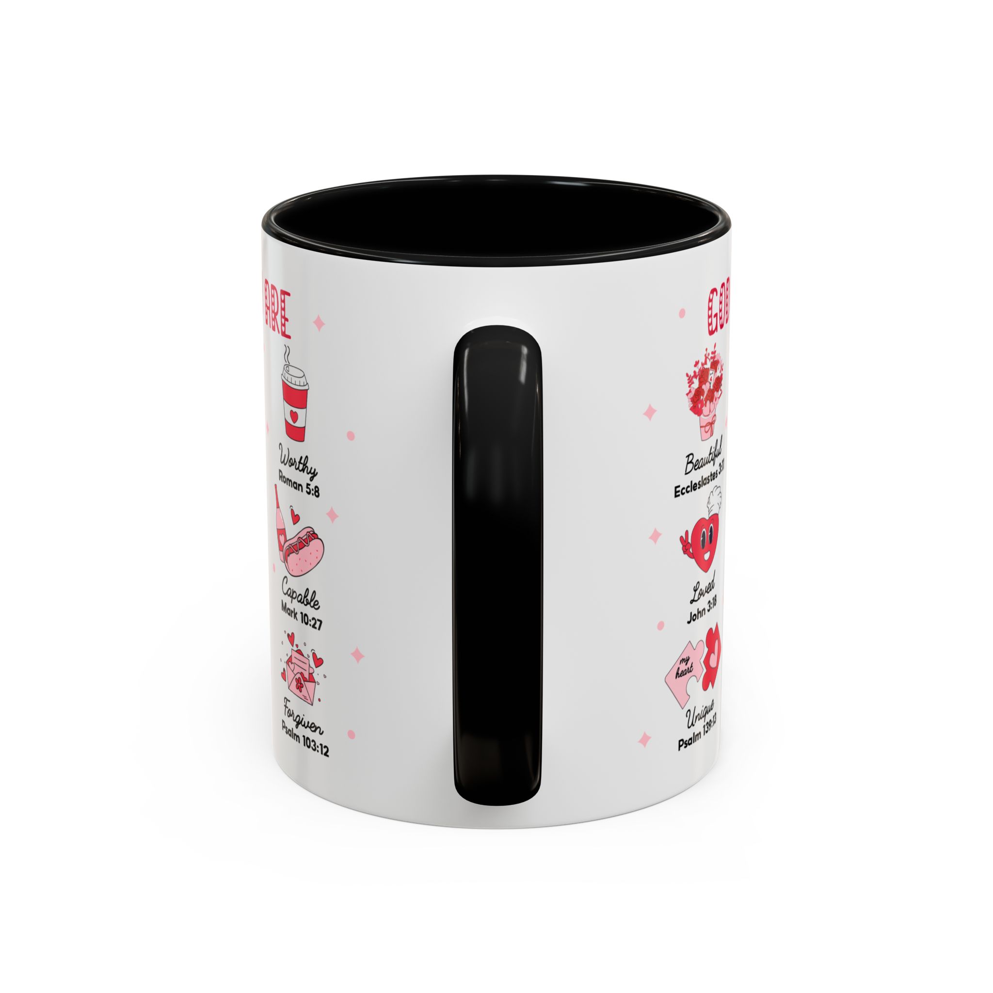 Valentine’s Faith Coffee Mug — "God Says You Are" Inspirational Scripture Accent Mug - Image 7