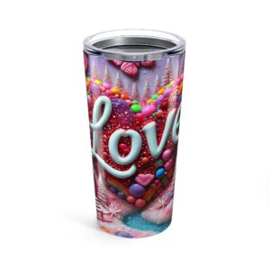 20oz Love Candy Tumbler — Valentineʼs Heart Candyland Travel Mug