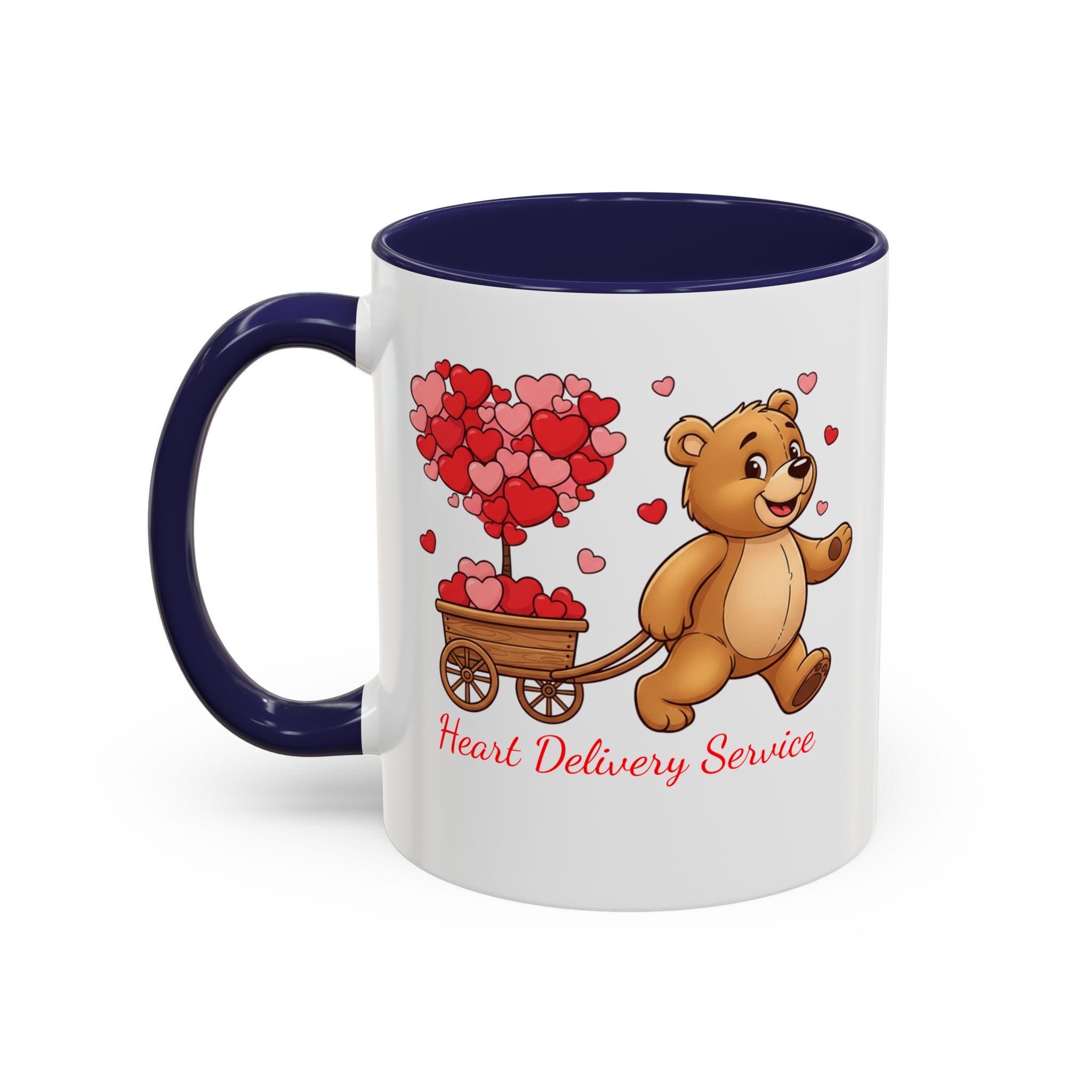 Valentine Teddy & Heart Wagon Accent Coffee Mug - Heart Delivery Service (11/15oz) - Image 10