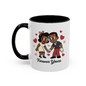 Coffee Mug — "Forever Yours" Cute Retro Couple Accent Mug (11/15 oz)
