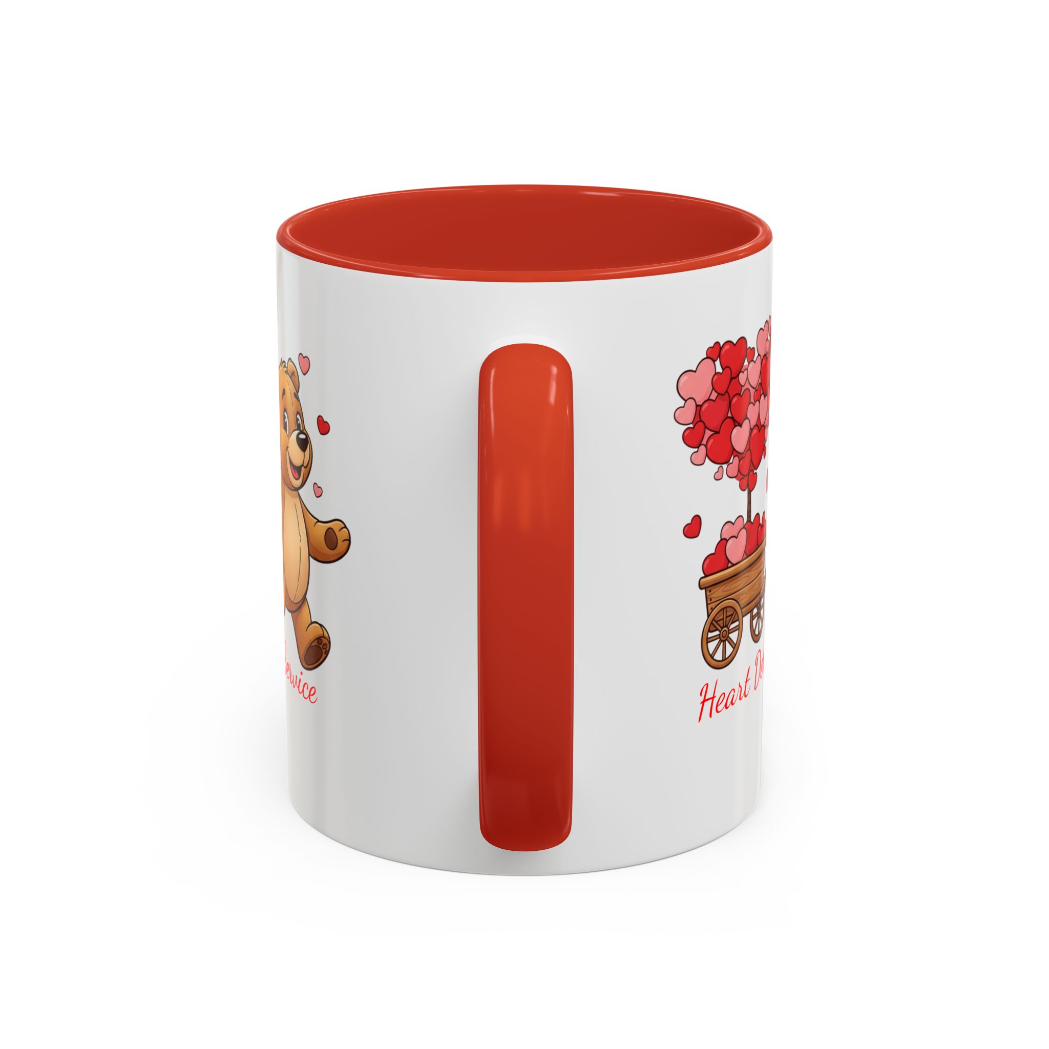 Valentine Teddy & Heart Wagon Accent Coffee Mug - Heart Delivery Service (11/15oz) - Image 4