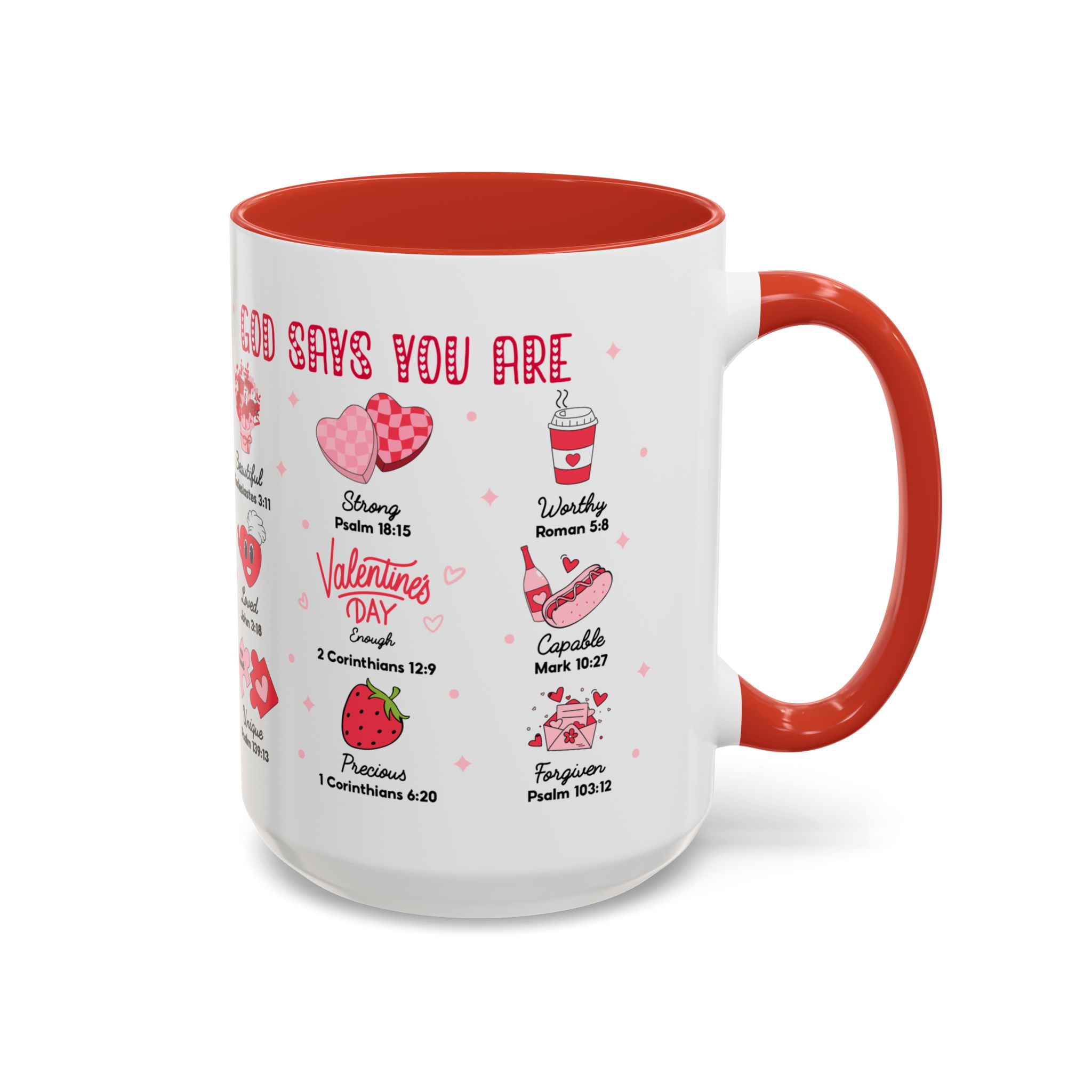 Valentine’s Faith Coffee Mug — "God Says You Are" Inspirational Scripture Accent Mug - Image 2
