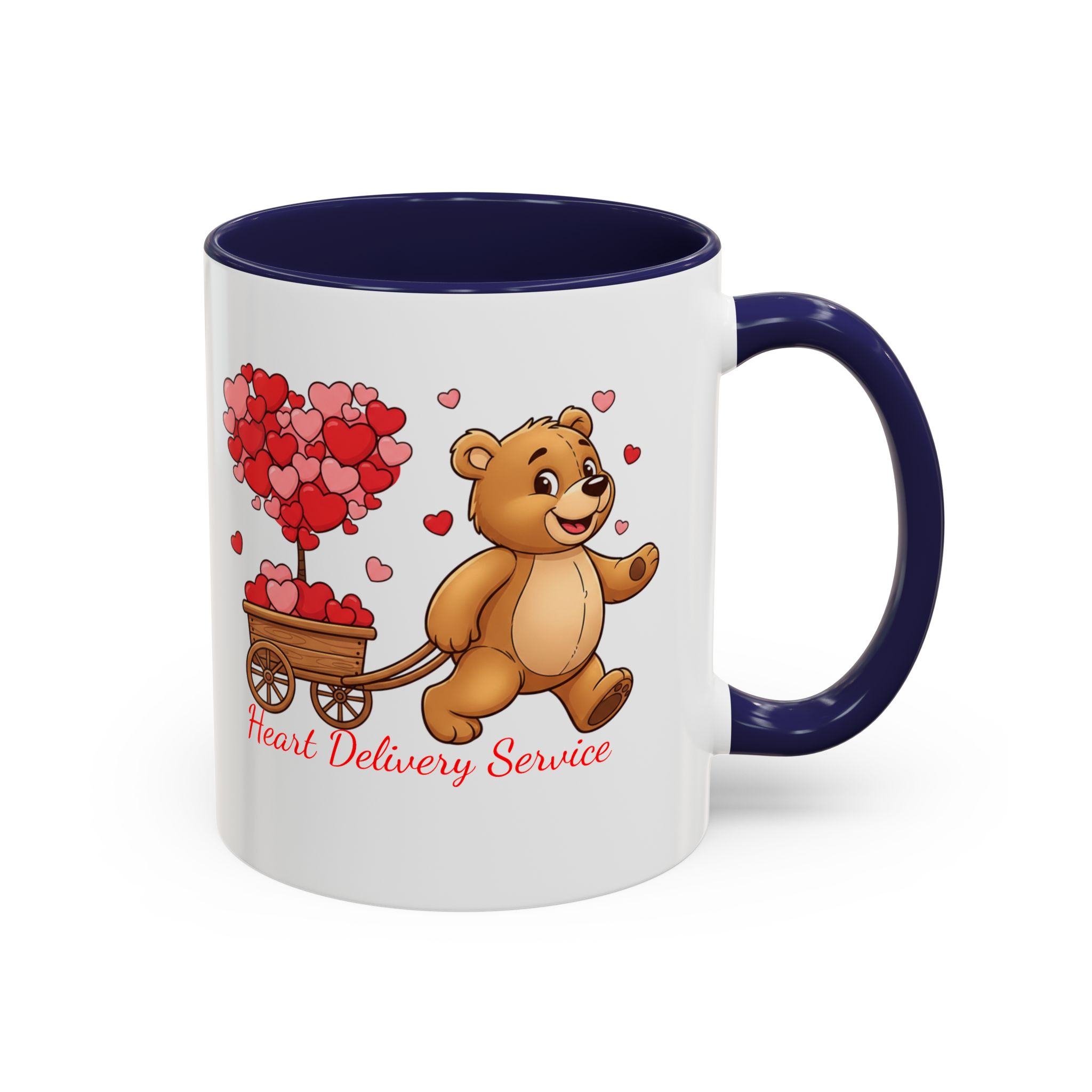 Valentine Teddy & Heart Wagon Accent Coffee Mug - Heart Delivery Service (11/15oz) - Image 9
