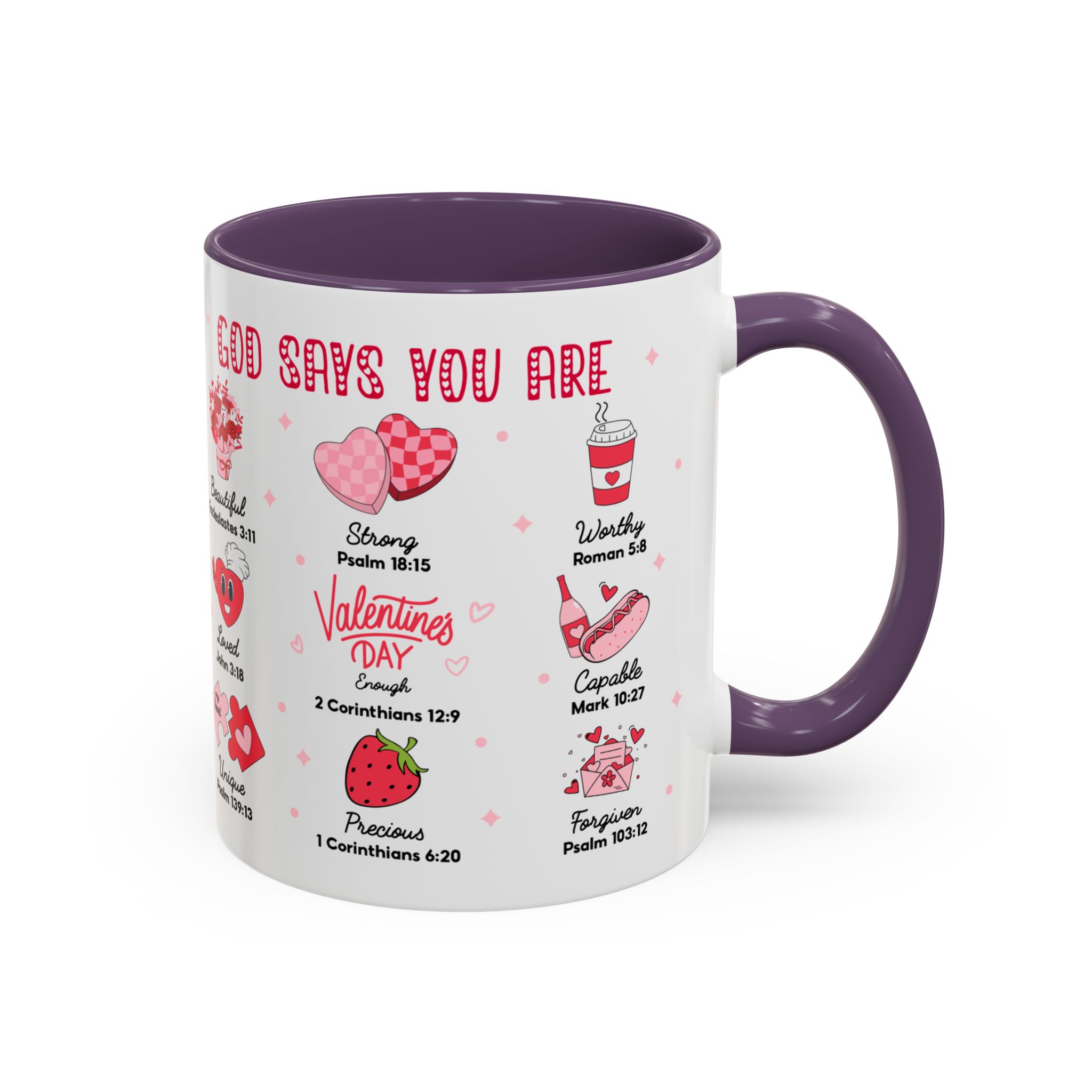 Valentine’s Faith Coffee Mug — "God Says You Are" Inspirational Scripture Accent Mug - Image 41