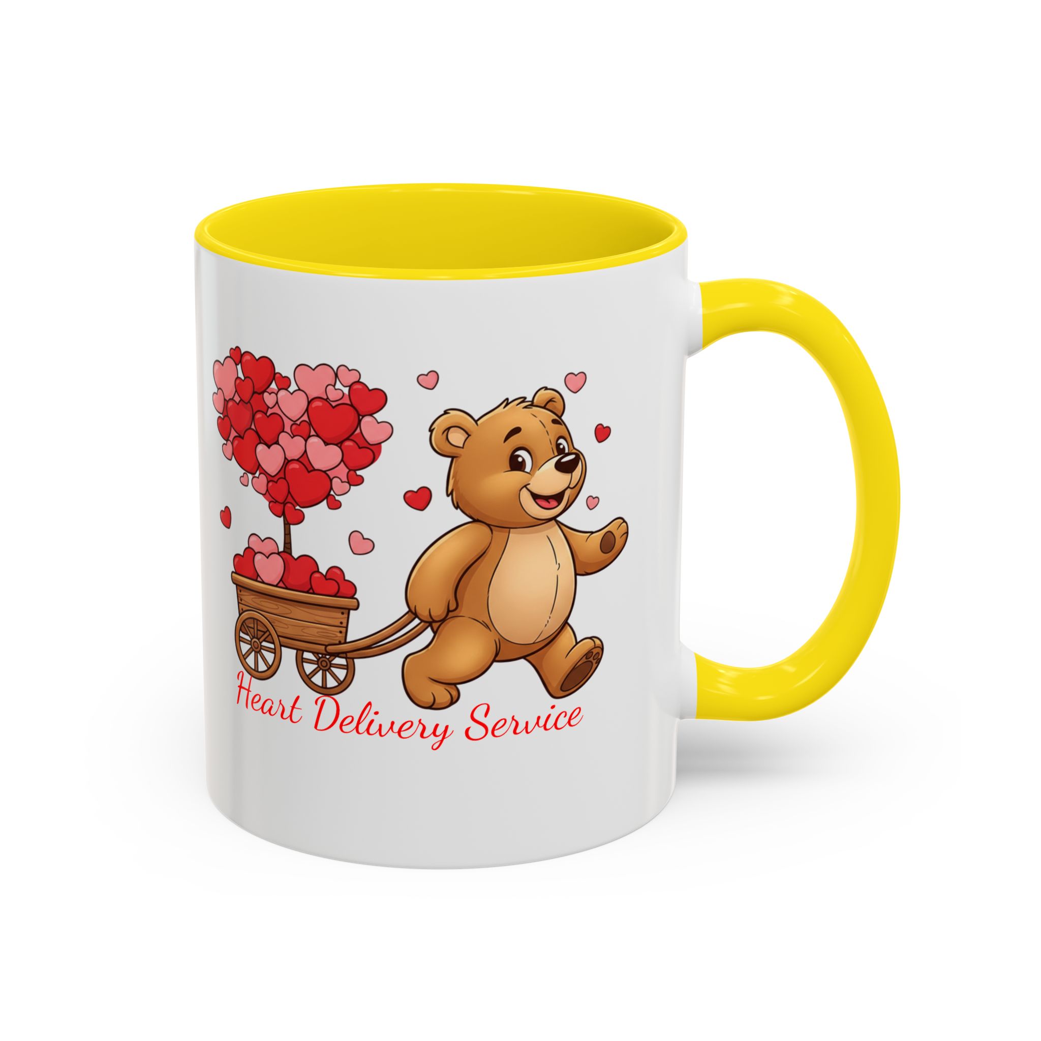 Valentine Teddy & Heart Wagon Accent Coffee Mug - Heart Delivery Service (11/15oz) - Image 34