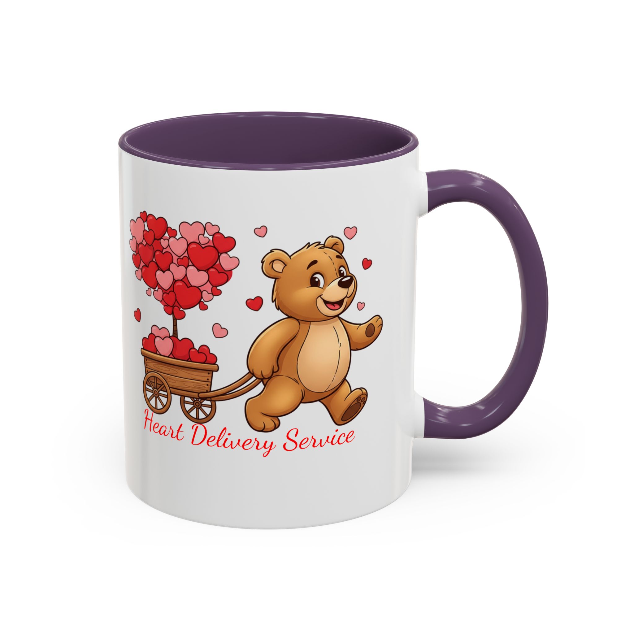 Valentine Teddy & Heart Wagon Accent Coffee Mug - Heart Delivery Service (11/15oz) - Image 40