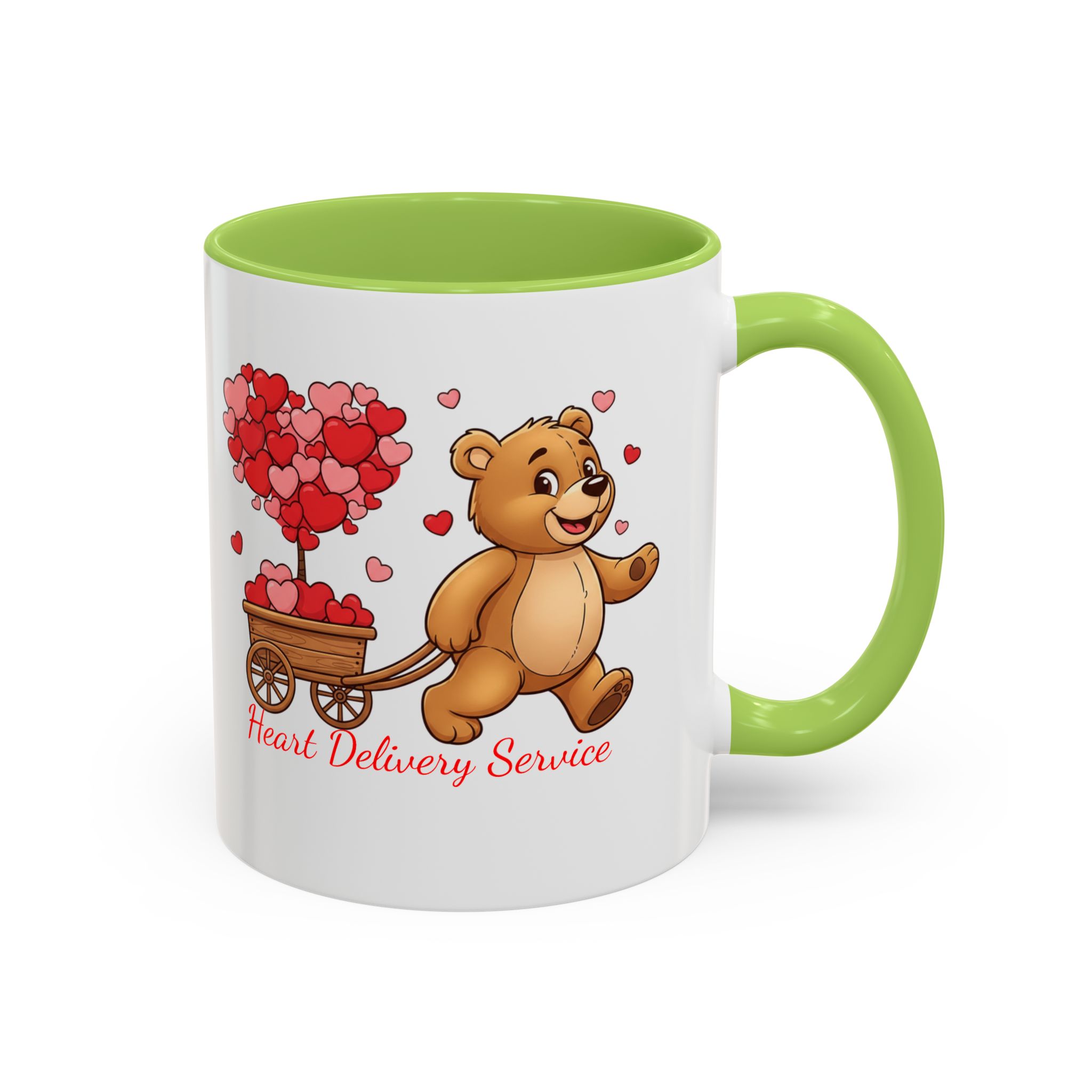 Valentine Teddy & Heart Wagon Accent Coffee Mug - Heart Delivery Service (11/15oz) - Image 37