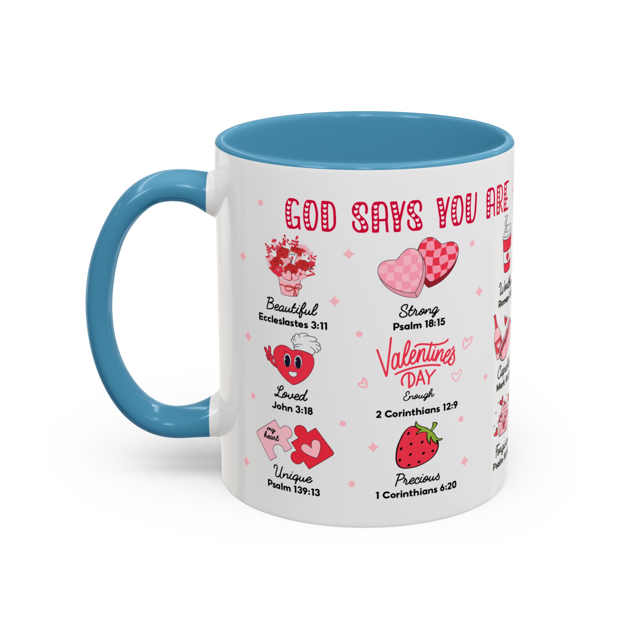 Valentine’s Faith Coffee Mug — "God Says You Are" Inspirational Scripture Accent Mug - Image 30