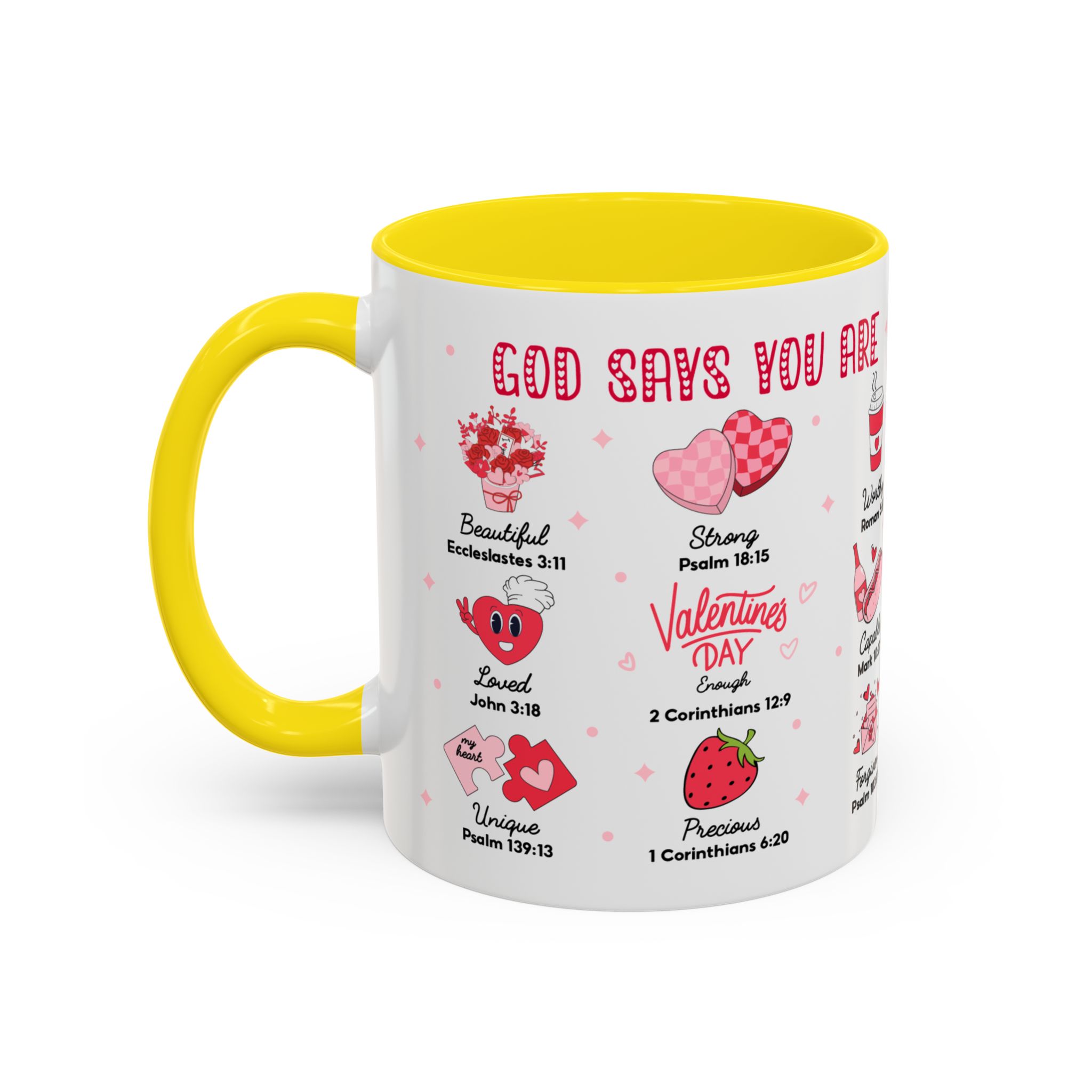 Valentine’s Faith Coffee Mug — "God Says You Are" Inspirational Scripture Accent Mug - Image 36