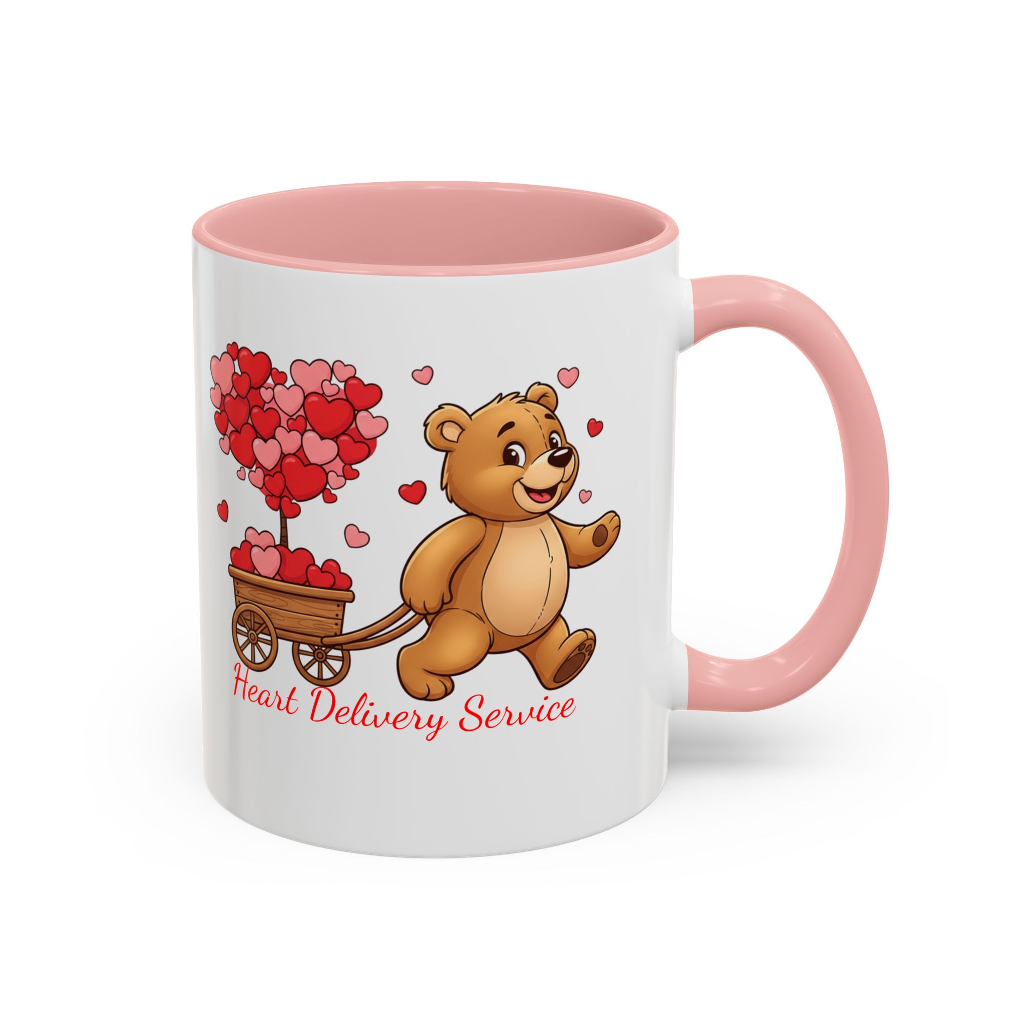 Valentine Teddy & Heart Wagon Accent Coffee Mug - Heart Delivery Service (11/15oz) - Image 13