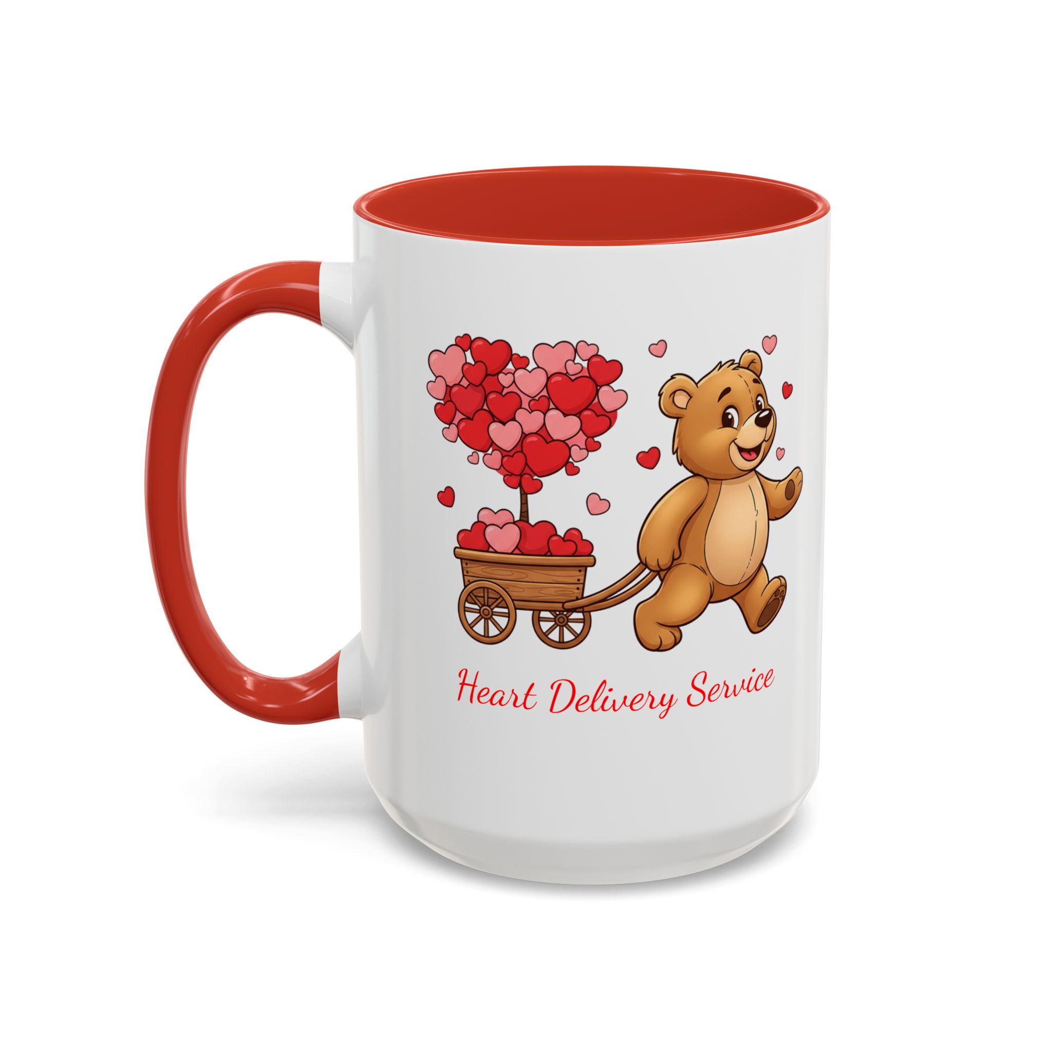 Valentine Teddy & Heart Wagon Accent Coffee Mug - Heart Delivery Service (11/15oz) - Image 26