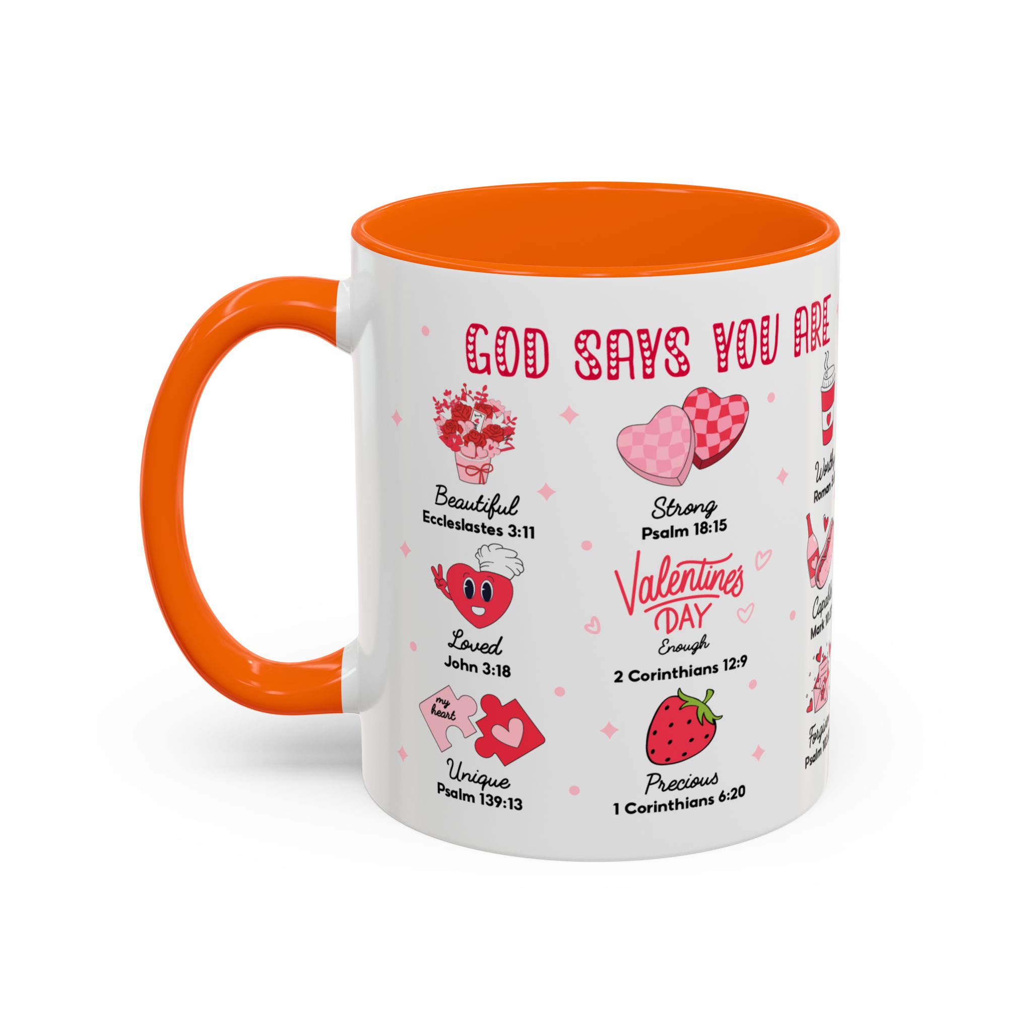 Valentine’s Faith Coffee Mug — "God Says You Are" Inspirational Scripture Accent Mug - Image 33