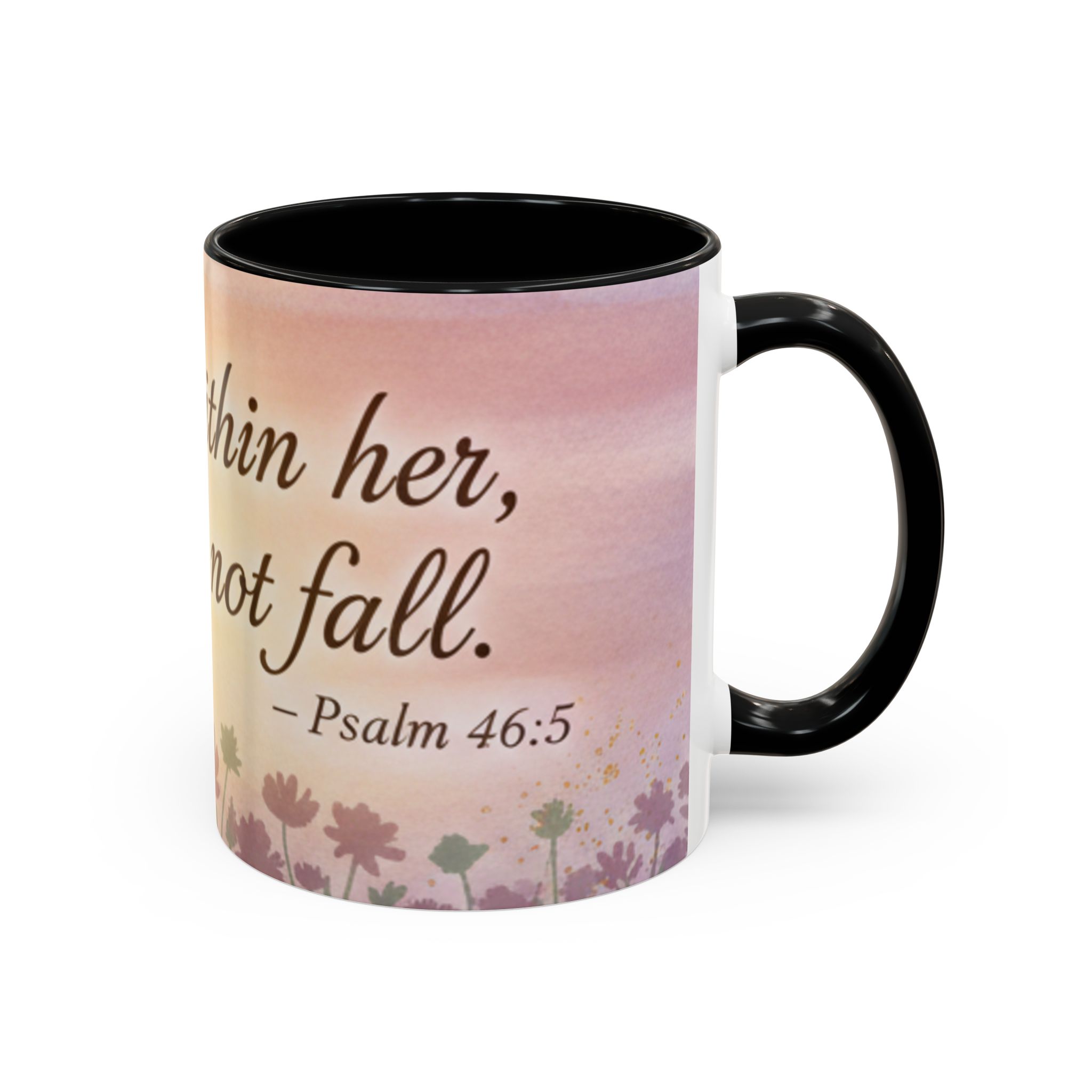 Inspirational Coffee Mug — "God is within her, she will not fall" (Psalm 46:5) - Image 2
