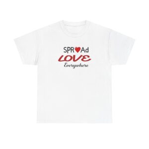 Spread Love T-Shirt | Heart Logo, Script Typography