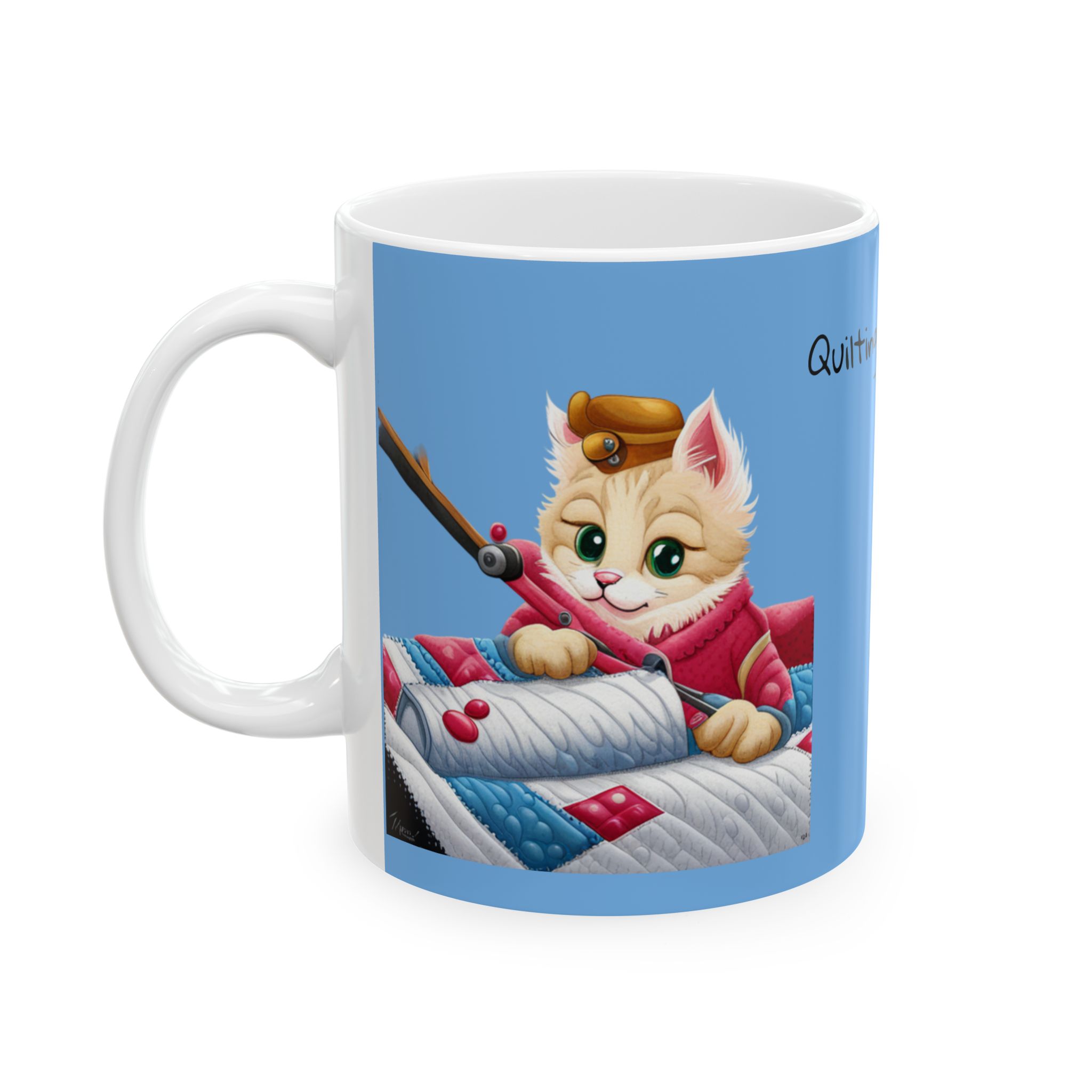 Cat Quilting is Therapy Mug , (11oz, 15oz)