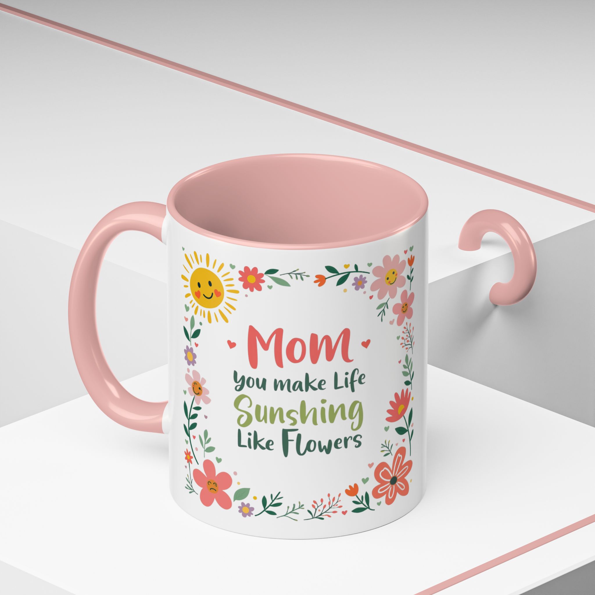 Floral 'Mom' Coffee Mug – Inspirational Mother's Day Accent Mug (11/15oz) - Image 18