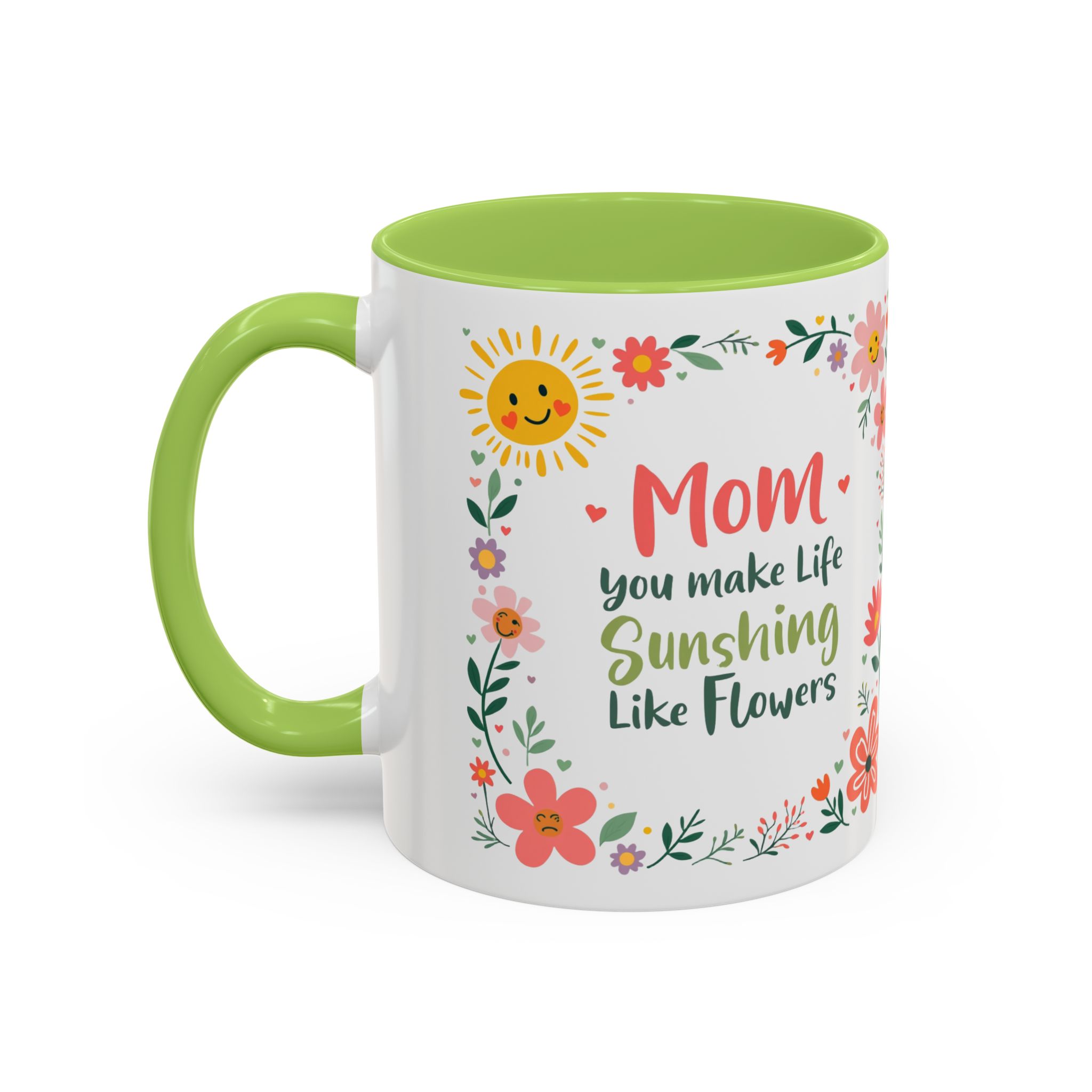 Floral 'Mom' Coffee Mug – Inspirational Mother's Day Accent Mug (11/15oz) - Image 46
