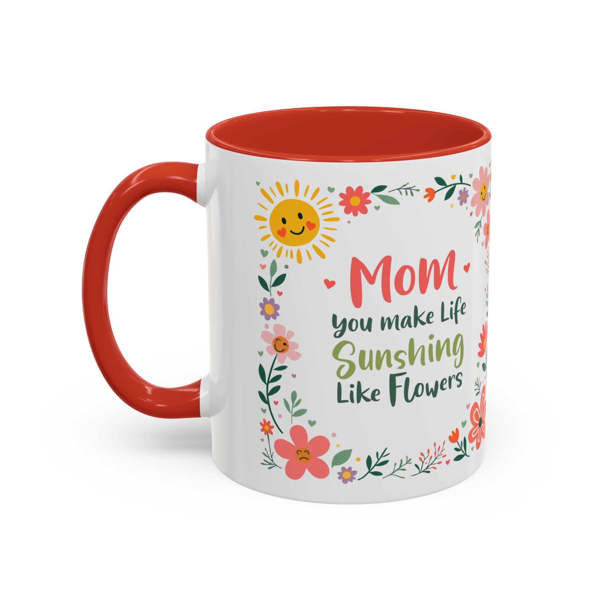 Floral 'Mom' Coffee Mug – Inspirational Mother's Day Accent Mug (11/15oz) - Image 4