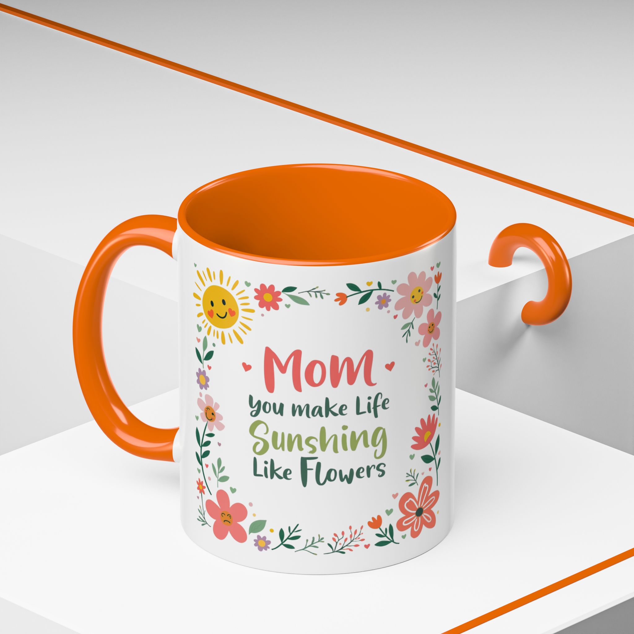 Floral 'Mom' Coffee Mug – Inspirational Mother's Day Accent Mug (11/15oz) - Image 38