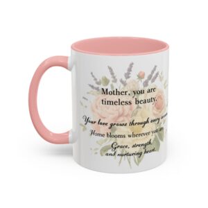 Floral Inspiration Accent Coffee Mug – 'You Are Beautiful' 11/15oz