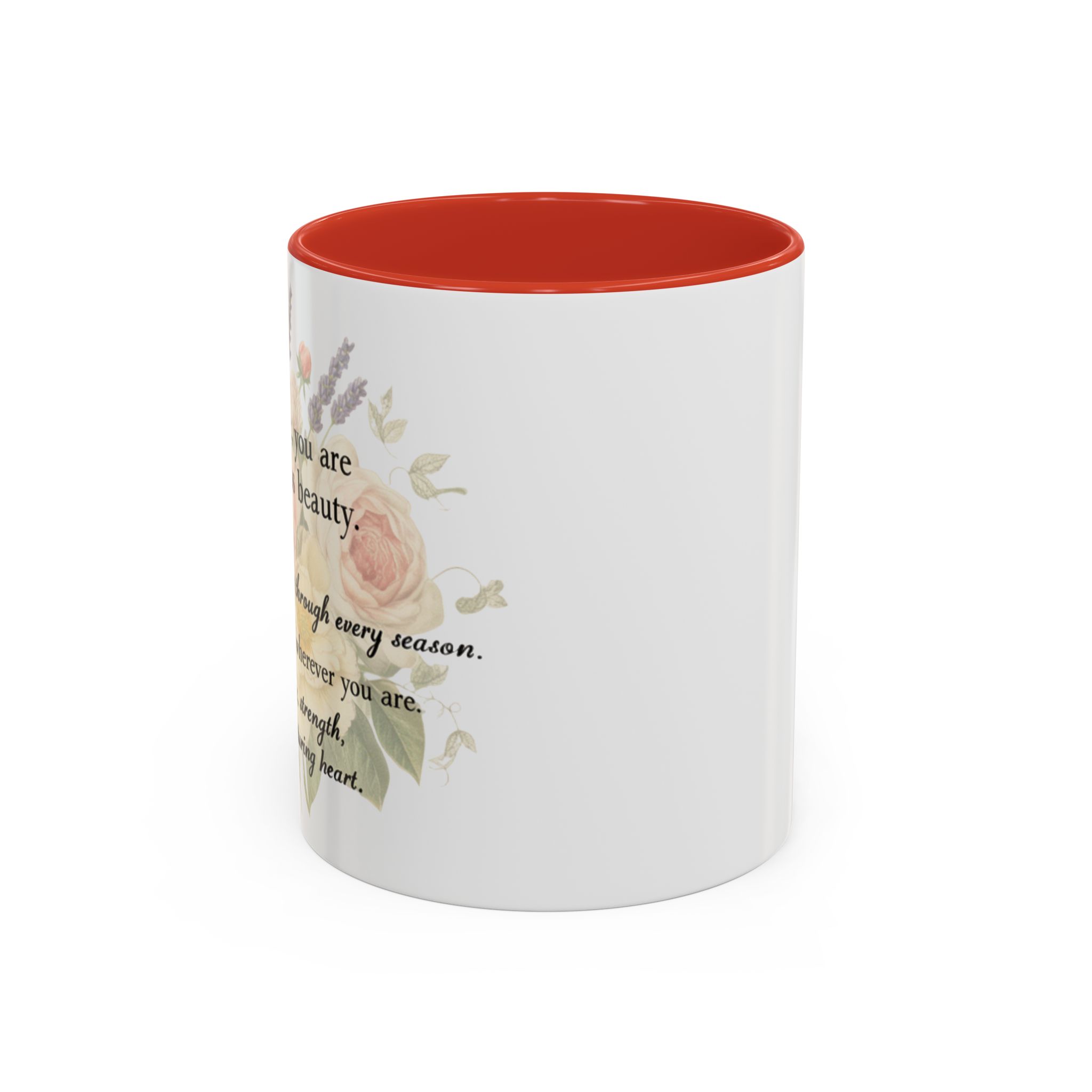 Floral Inspiration Accent Coffee Mug – 'You Are Beautiful' 11/15oz - Image 14