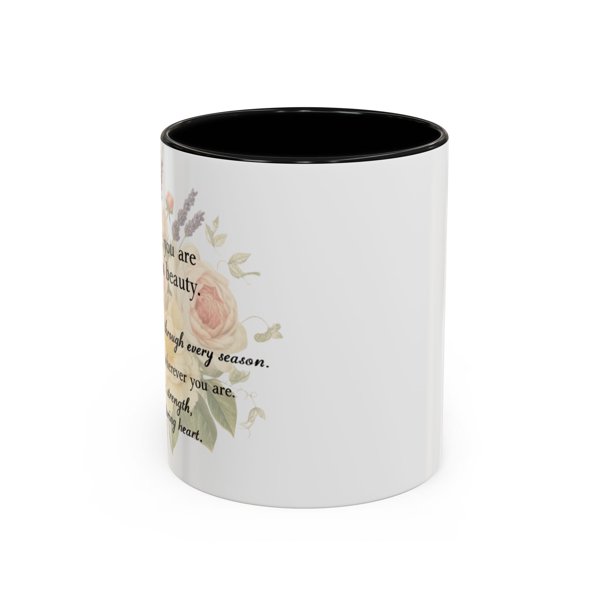 Floral Inspiration Accent Coffee Mug – 'You Are Beautiful' 11/15oz - Image 6